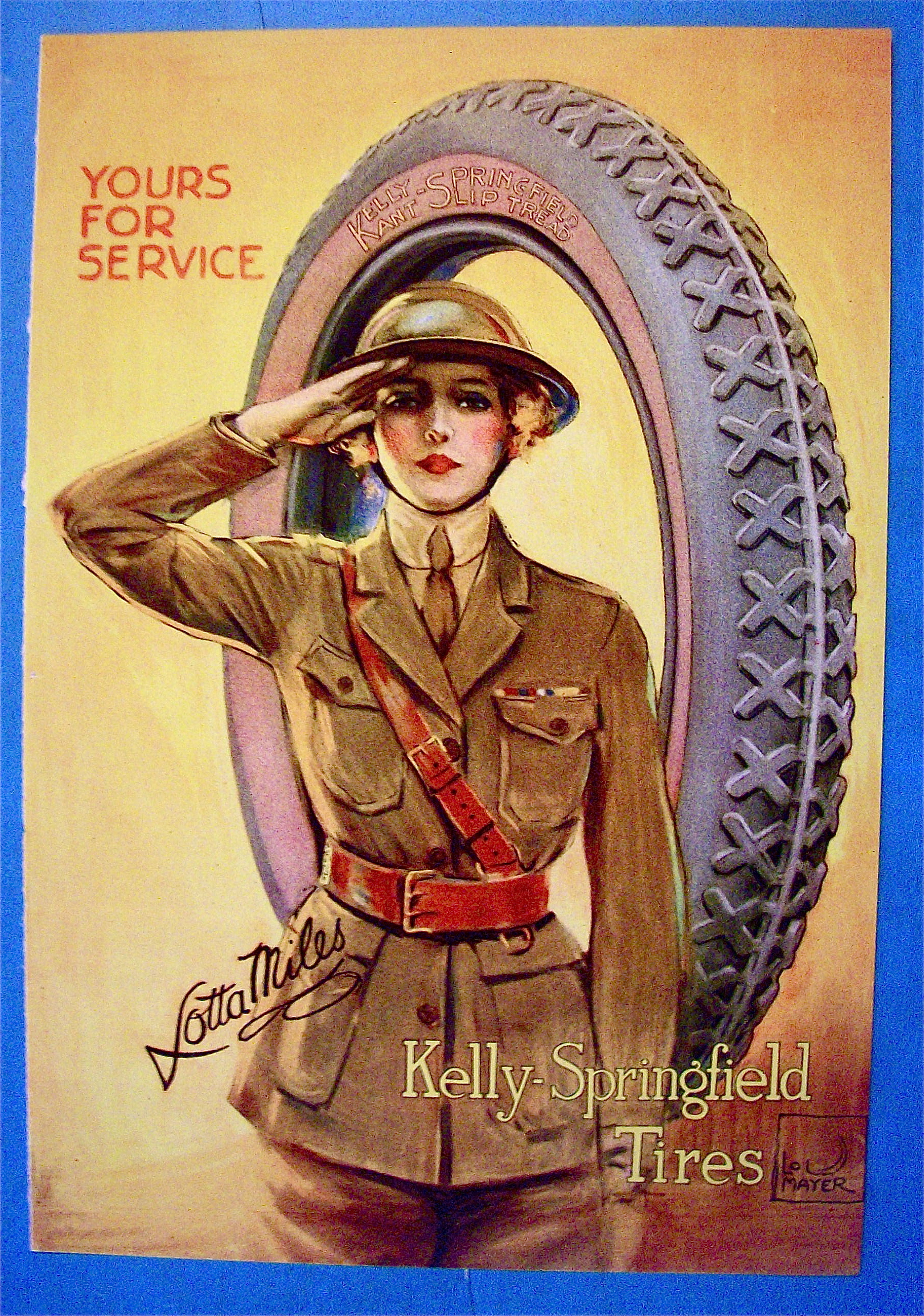 1919 Kelly Springfield Tires with Woman Soldier