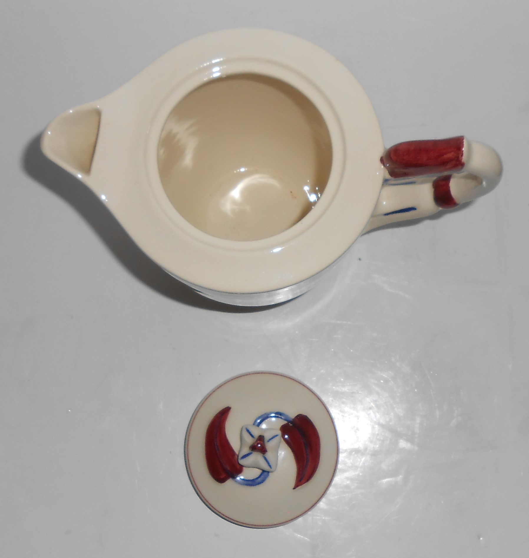 Vernon Kilns Pottery Monterey Demitasse Coffee Pot w/Li