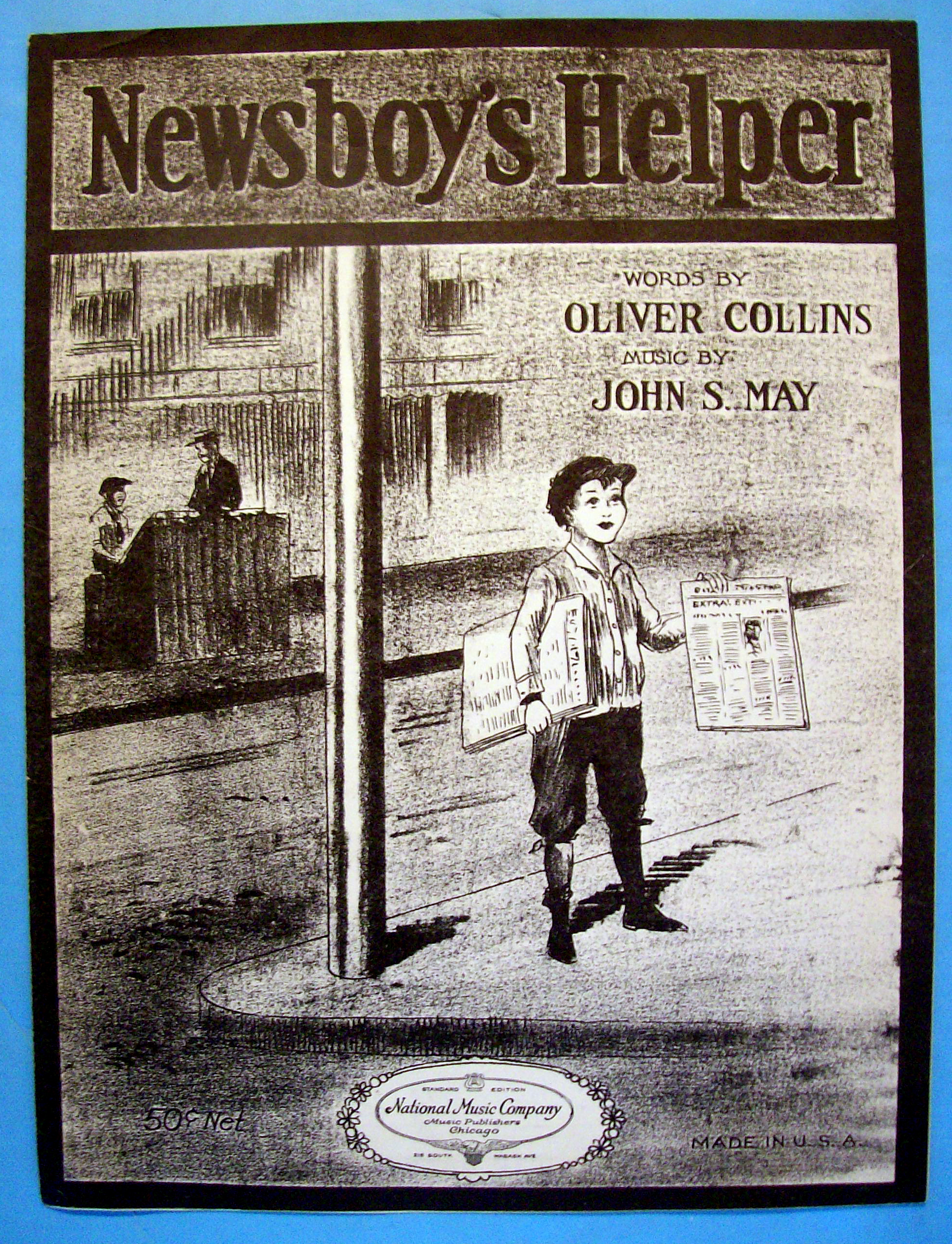 Sheet Music For 1924 Newsboy's Helper
