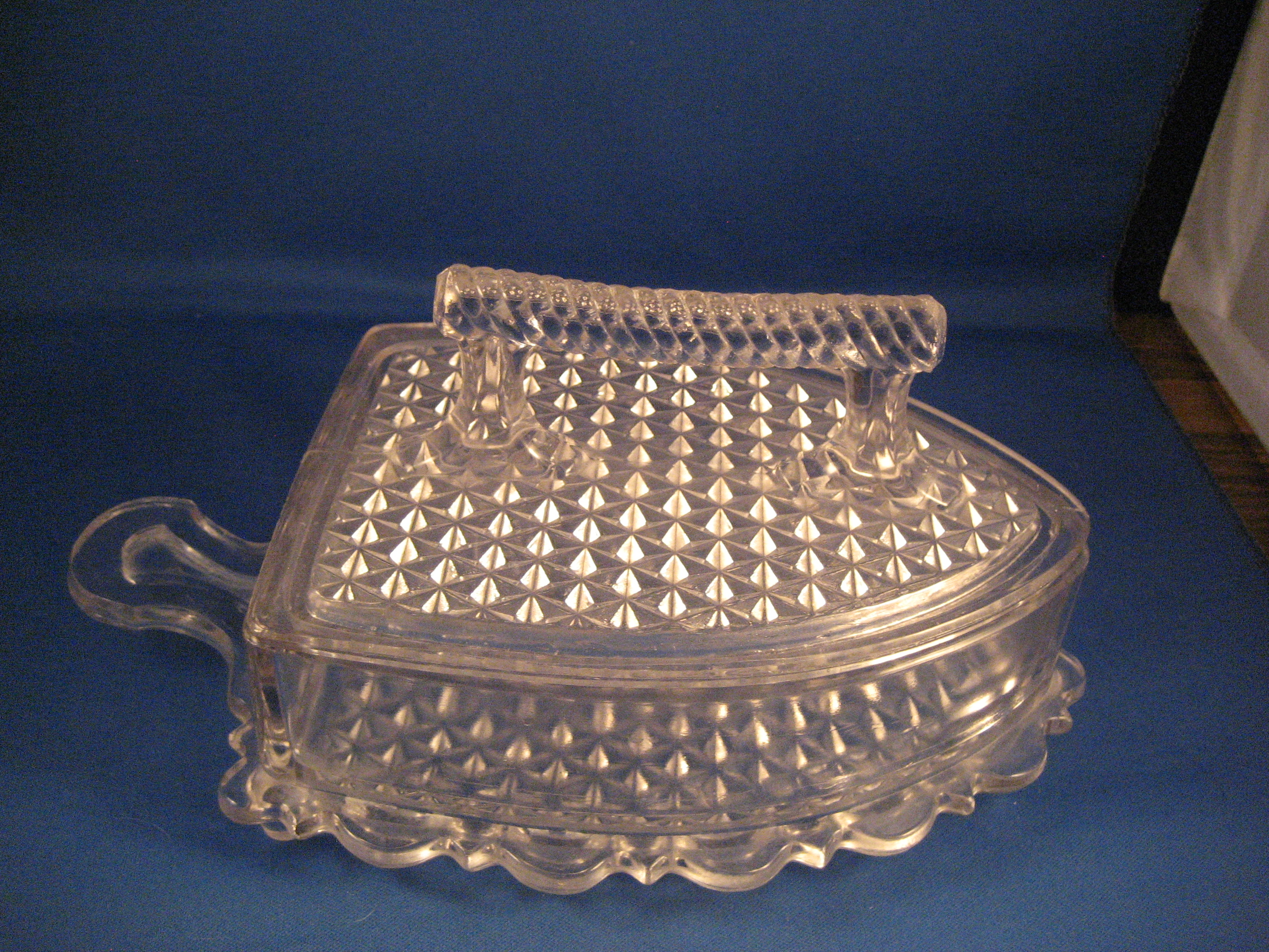 Early American Press Glass Iron or Sad Iron
