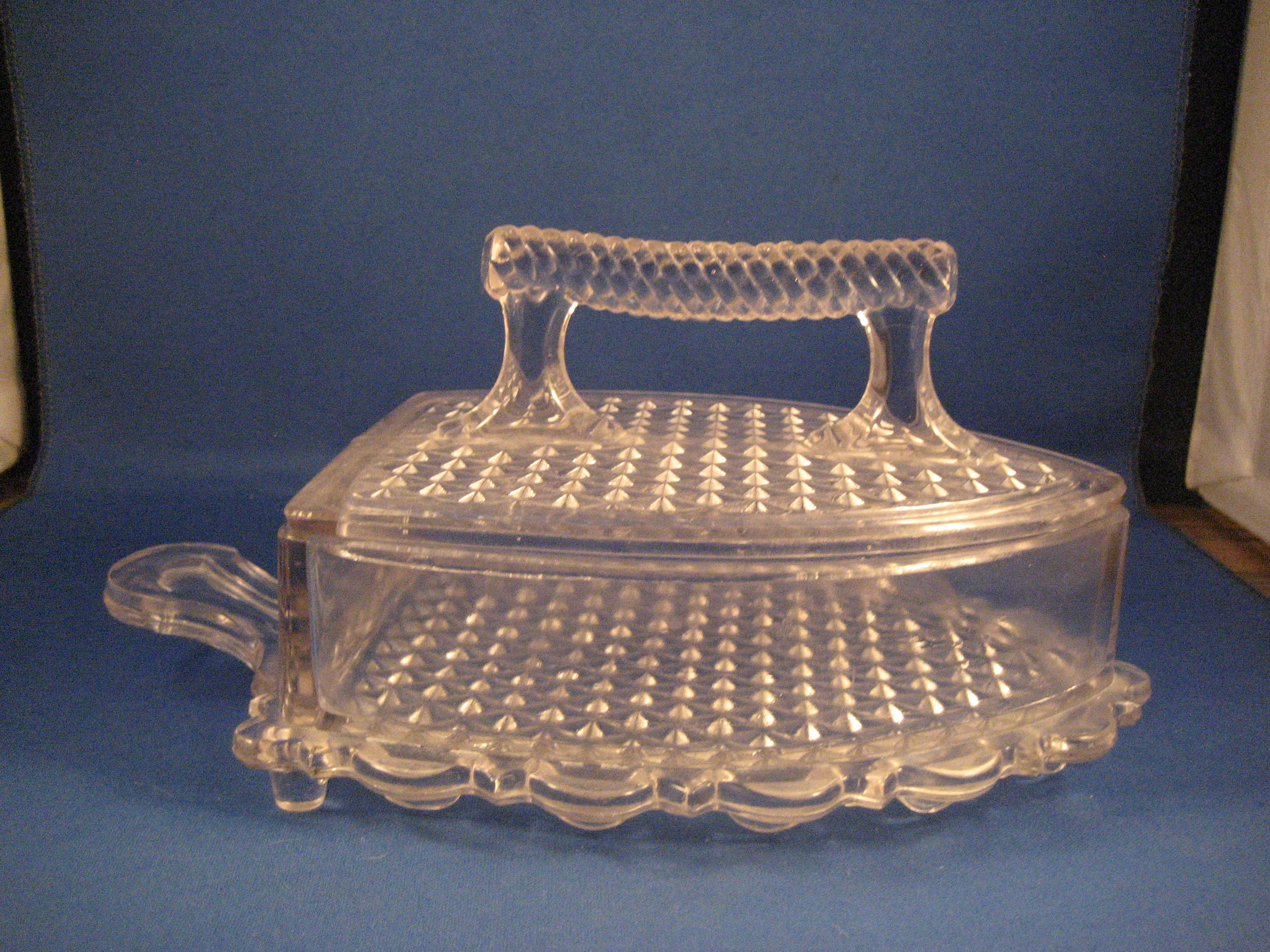 Early American Press Glass Iron or Sad Iron