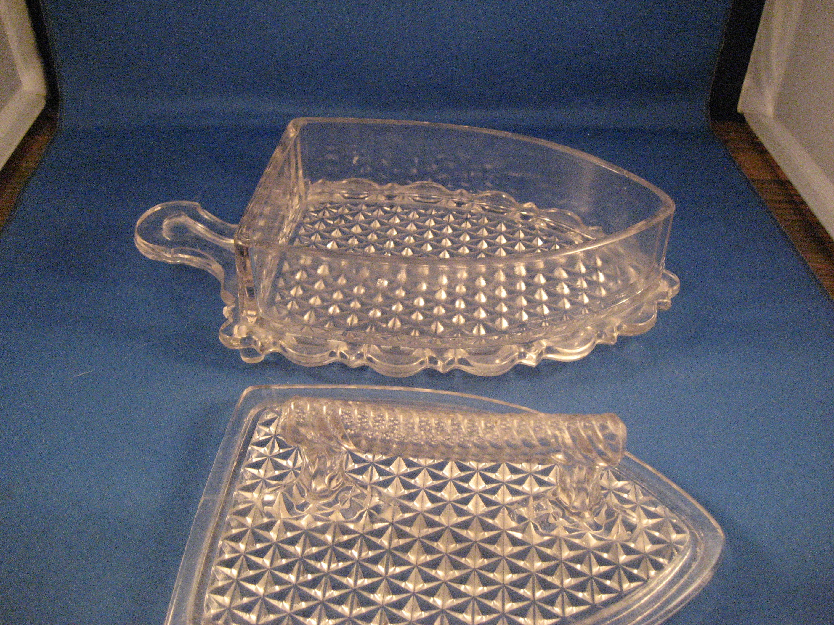 Early American Press Glass Iron or Sad Iron
