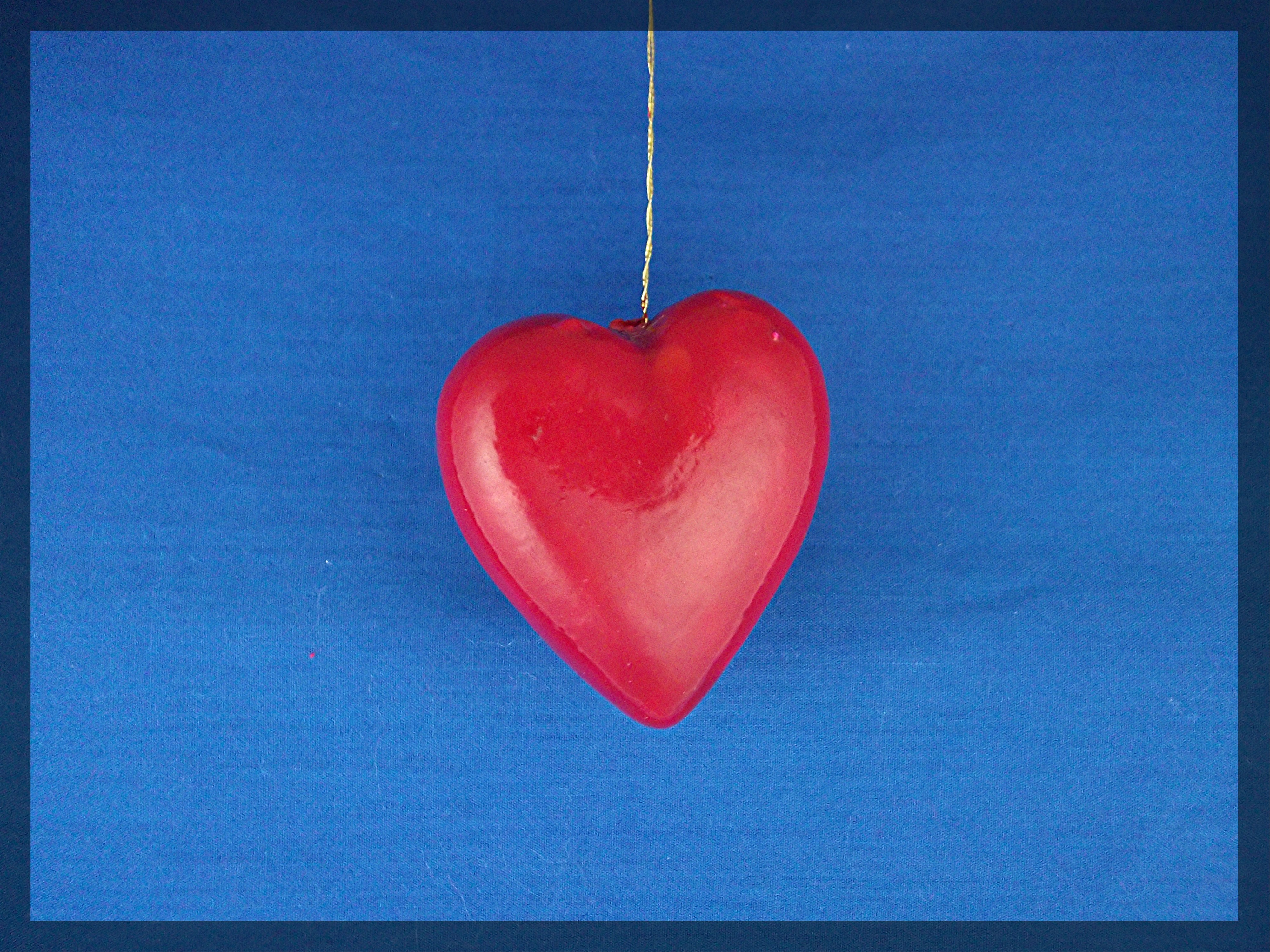 set of 4 Red Heart Christmas tree ornaments
