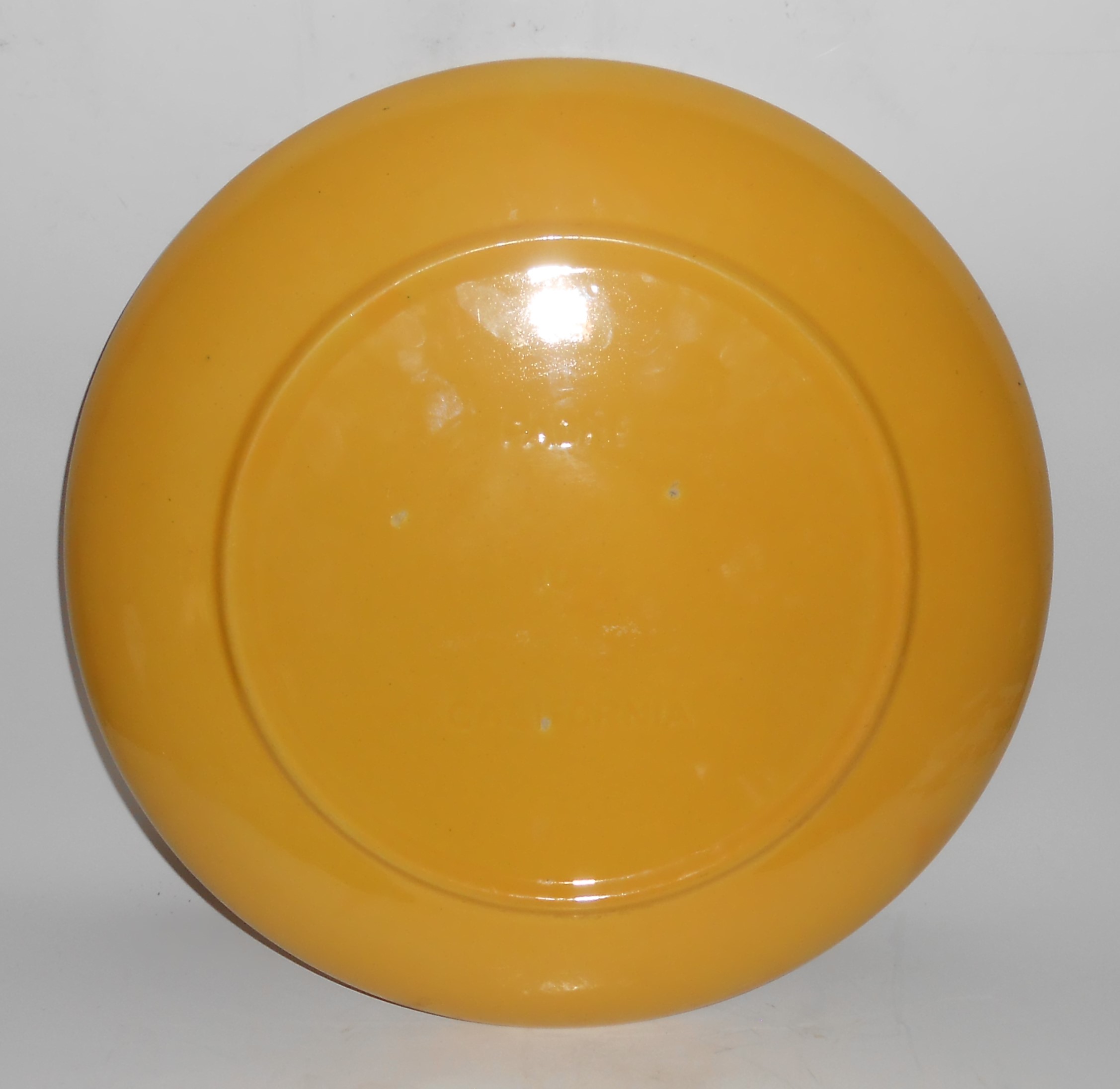 VINTAGE Padre Pottery Gloss Yellow 14'' Chop Plate