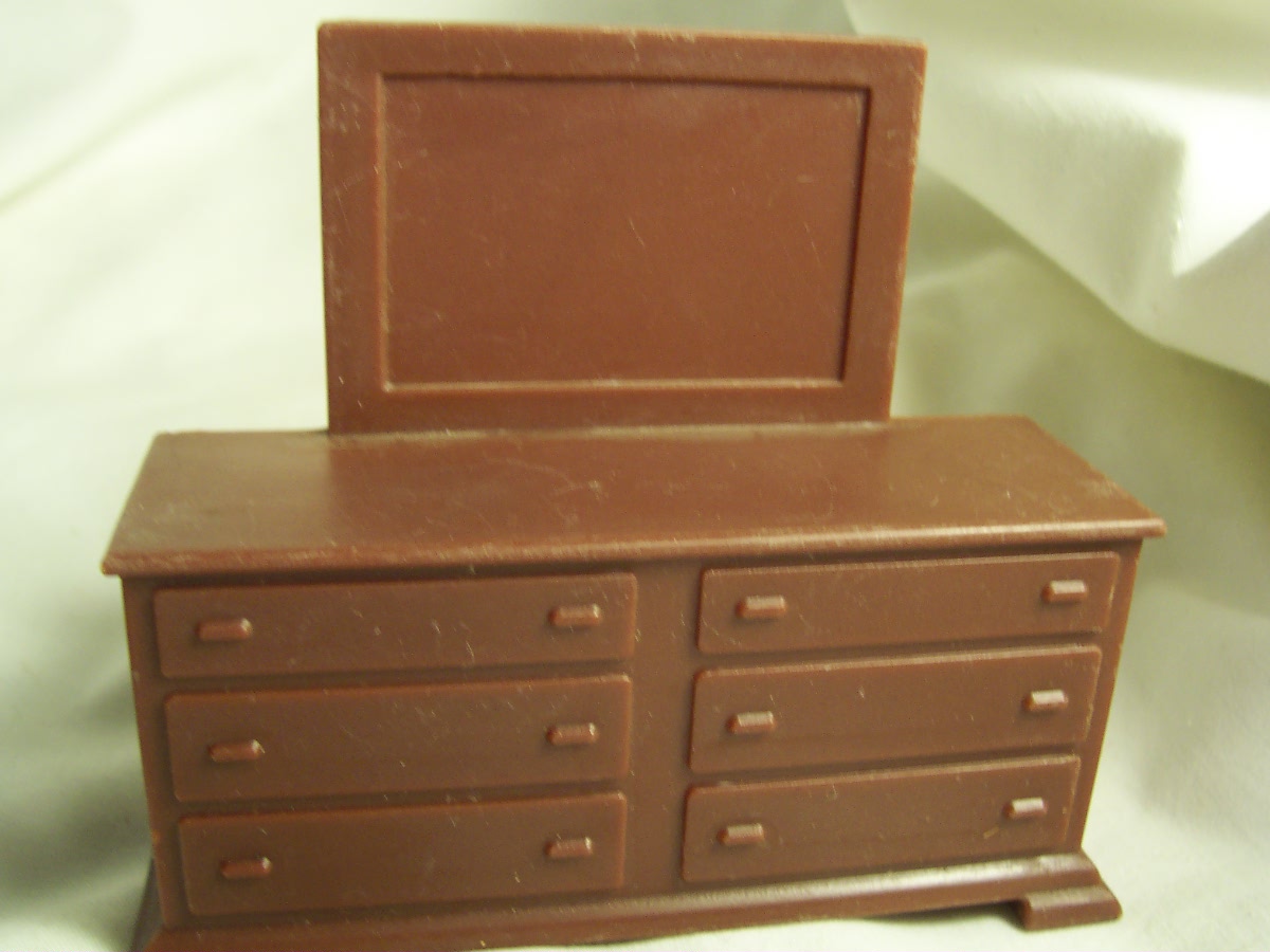 Dollhouse Bedroom Dresser Brown Set of two