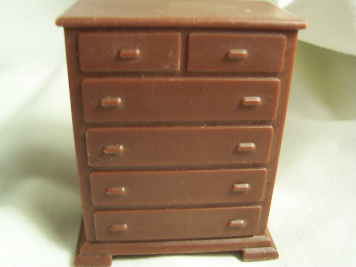 Dollhouse Bedroom Dresser Brown Set of two