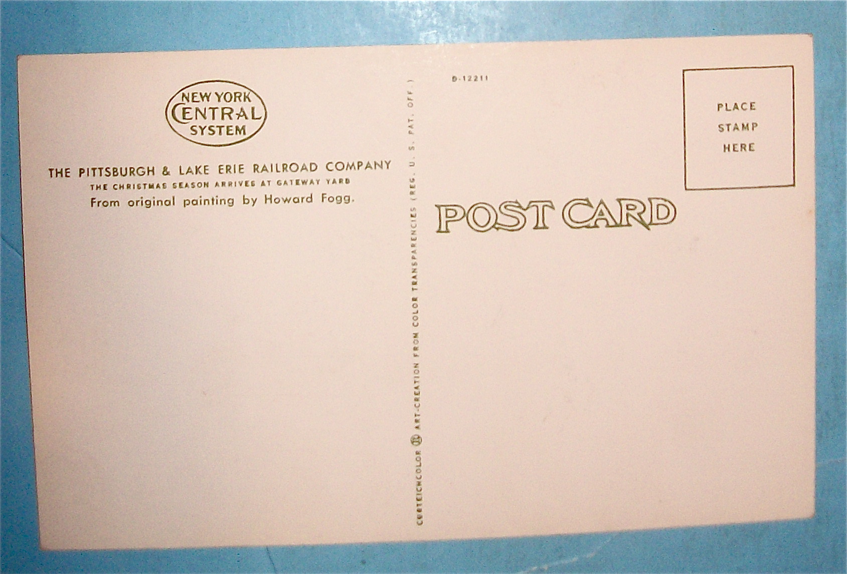 Pittsburgh & Lake Erie Railroad Co. Postcard