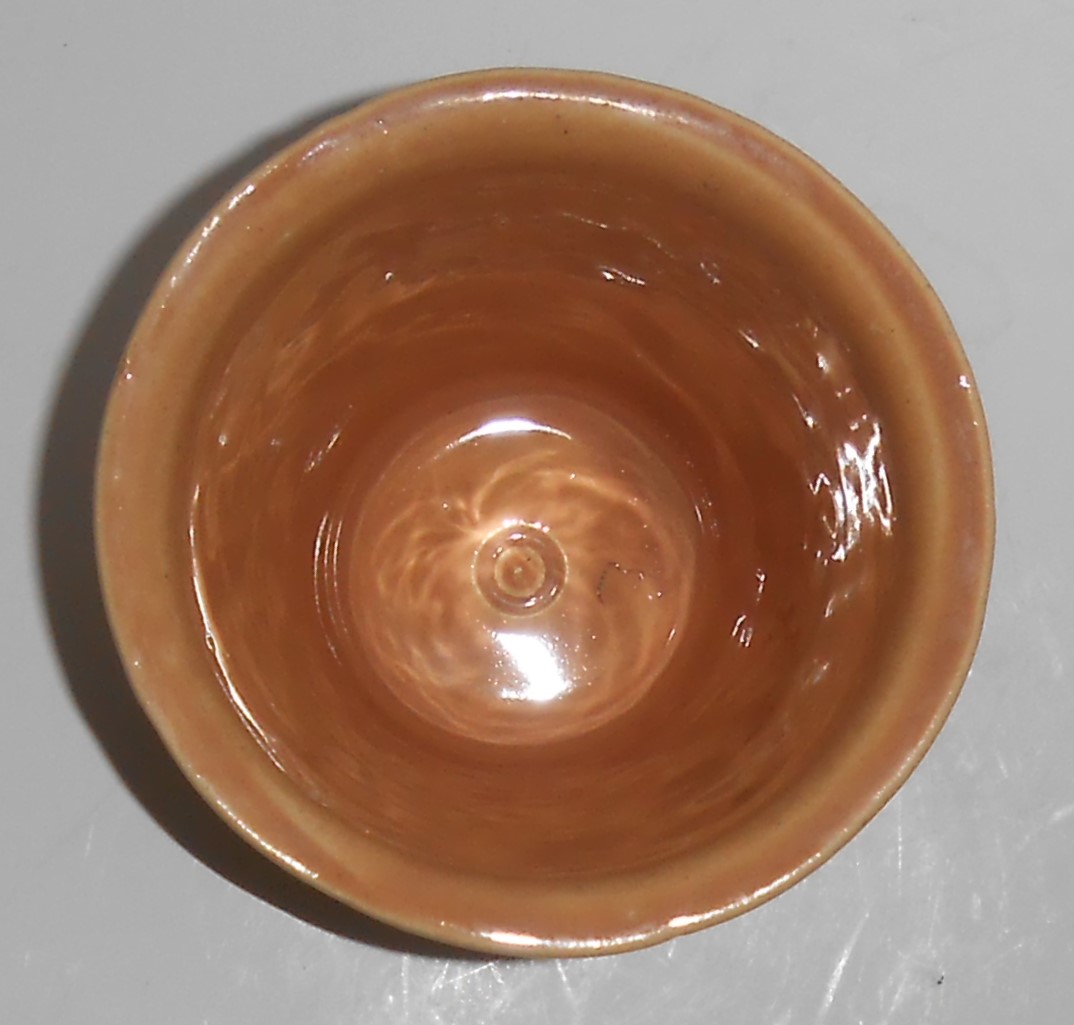 VINTAGE Pacific Pottery Apricot Art Deco 3.5'' Flower P