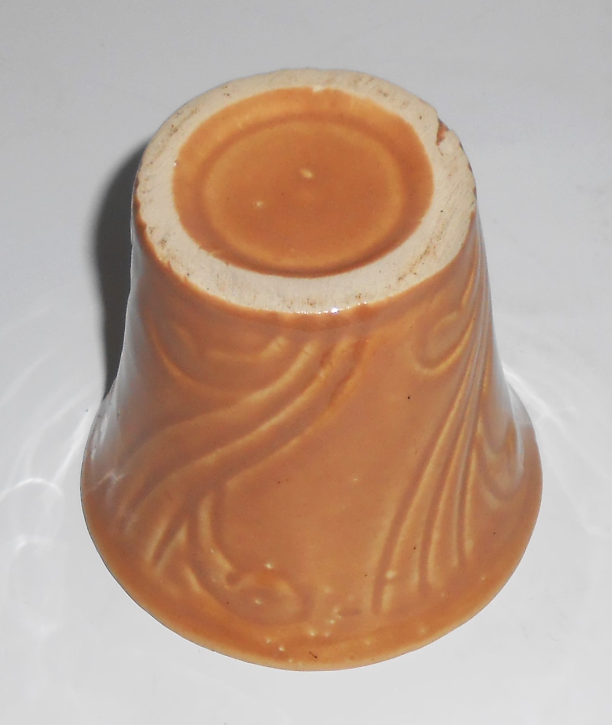 VINTAGE Pacific Pottery Apricot Art Deco 3.5'' Flower P