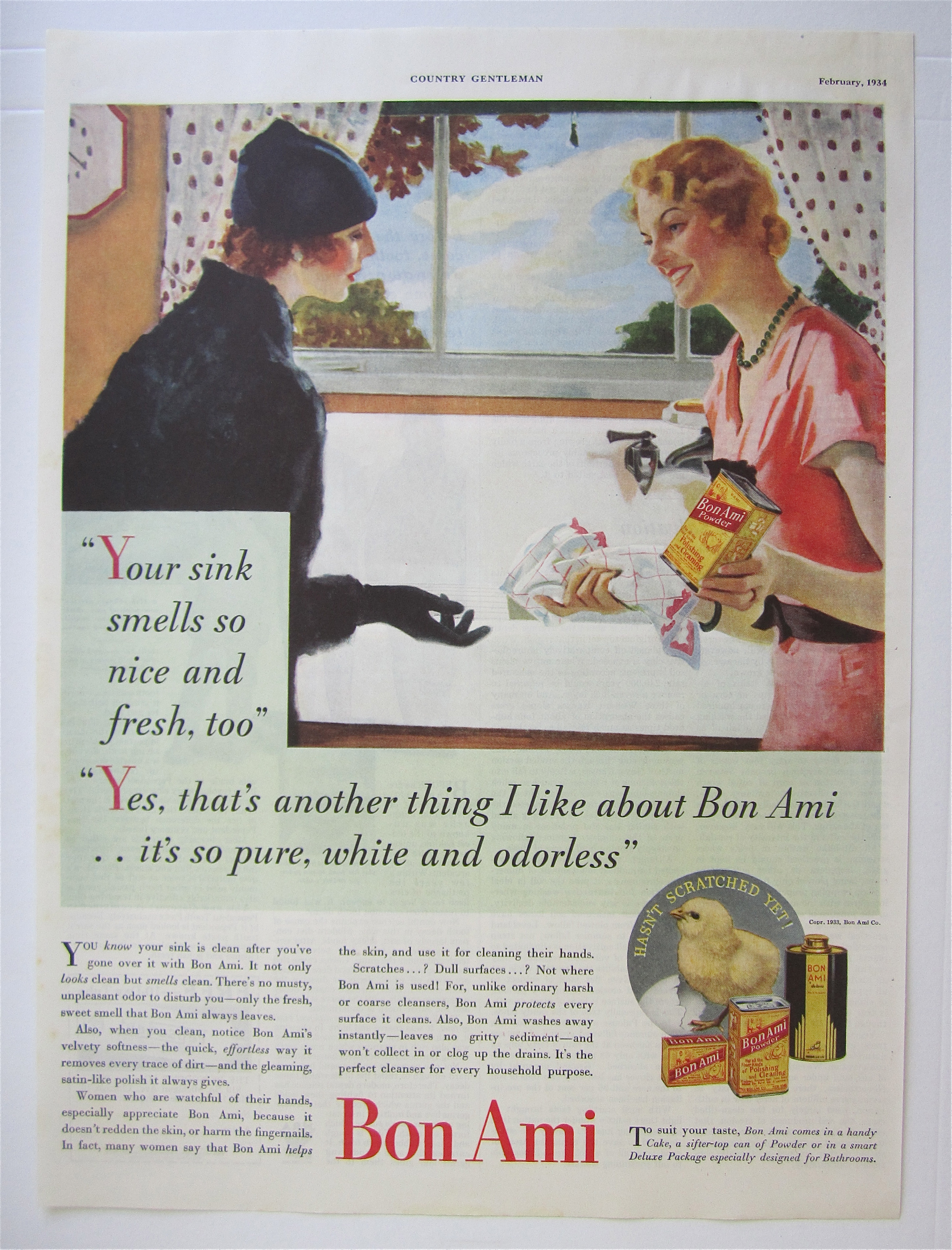 1934 Bon Ami with Women Talking About A Clean Sink