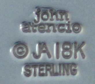 JOHN ATENCIO 18K Gold Sterling Silver Amethyst Pendant