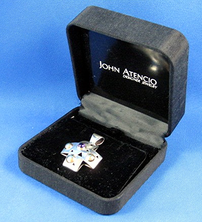 JOHN ATENCIO 18K Gold Sterling Silver Amethyst Pendant