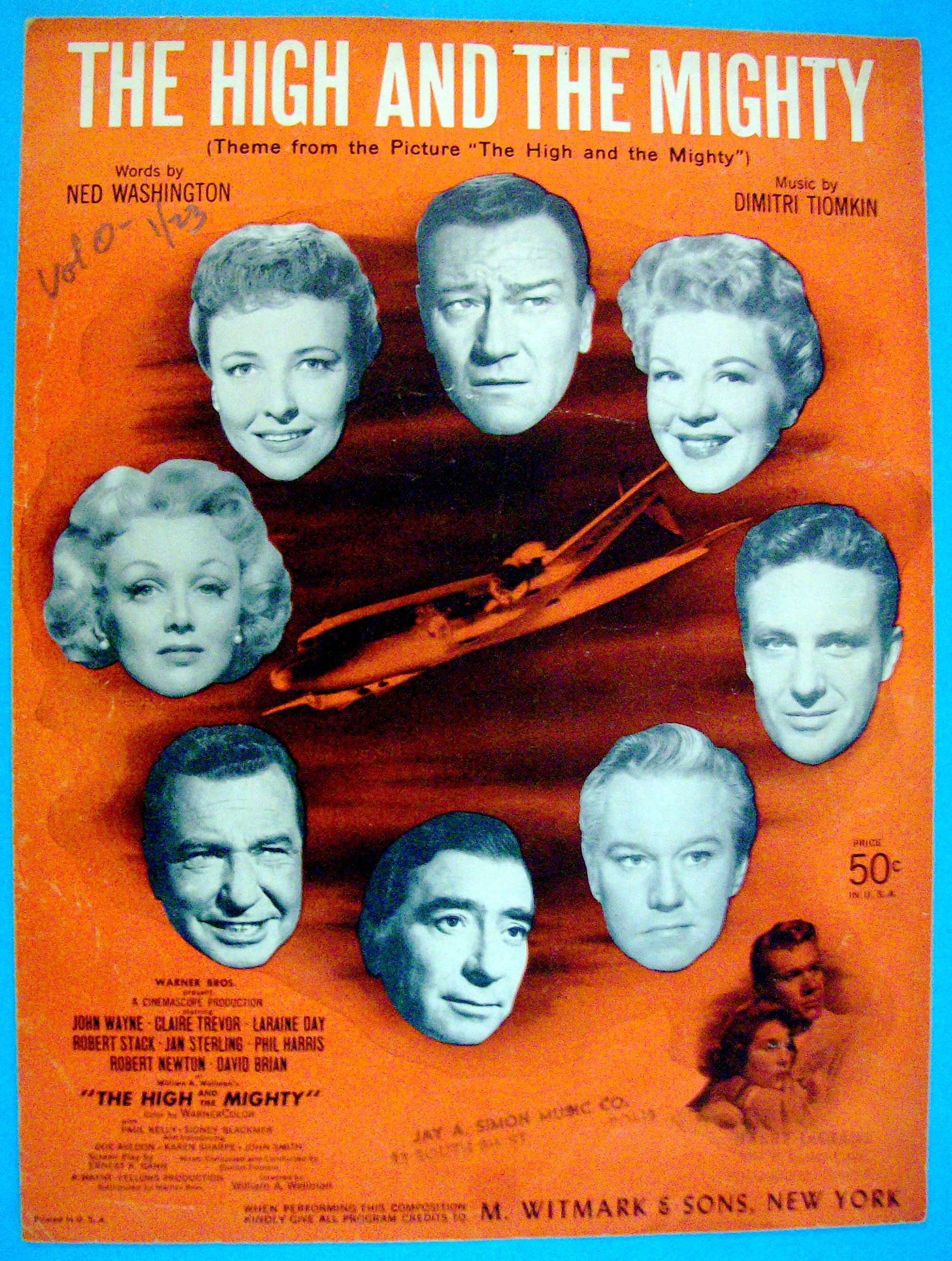 Sheet Music For 1954 The High And The Mighty