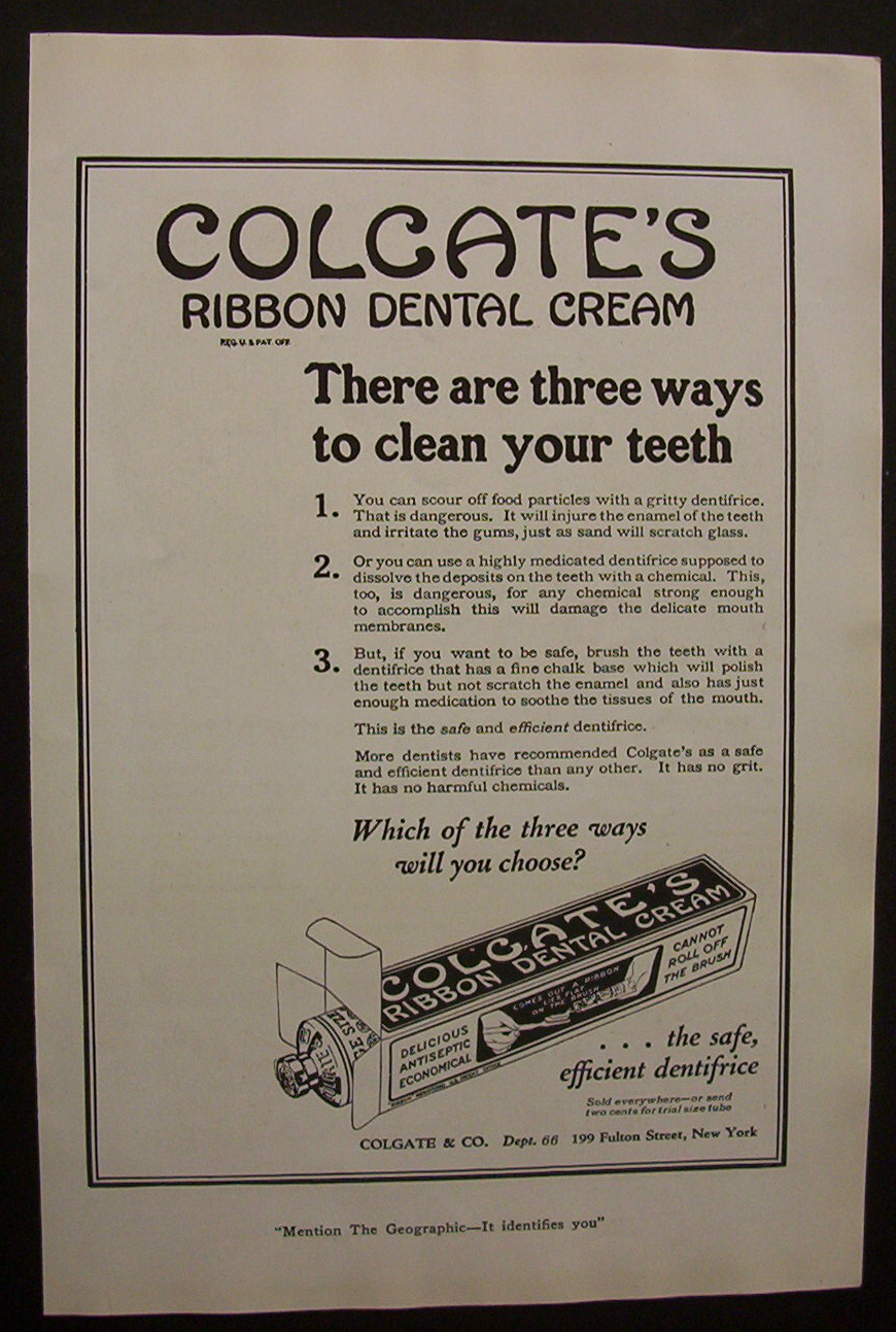 1920  Colgate  Ribbon  Dental  Cream
