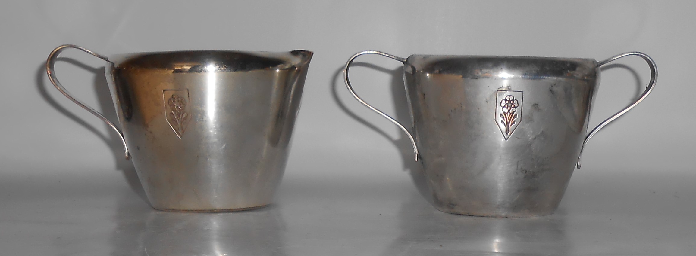Vintage Rogers Silverplate Demitasse Creamer & Sugar Bo