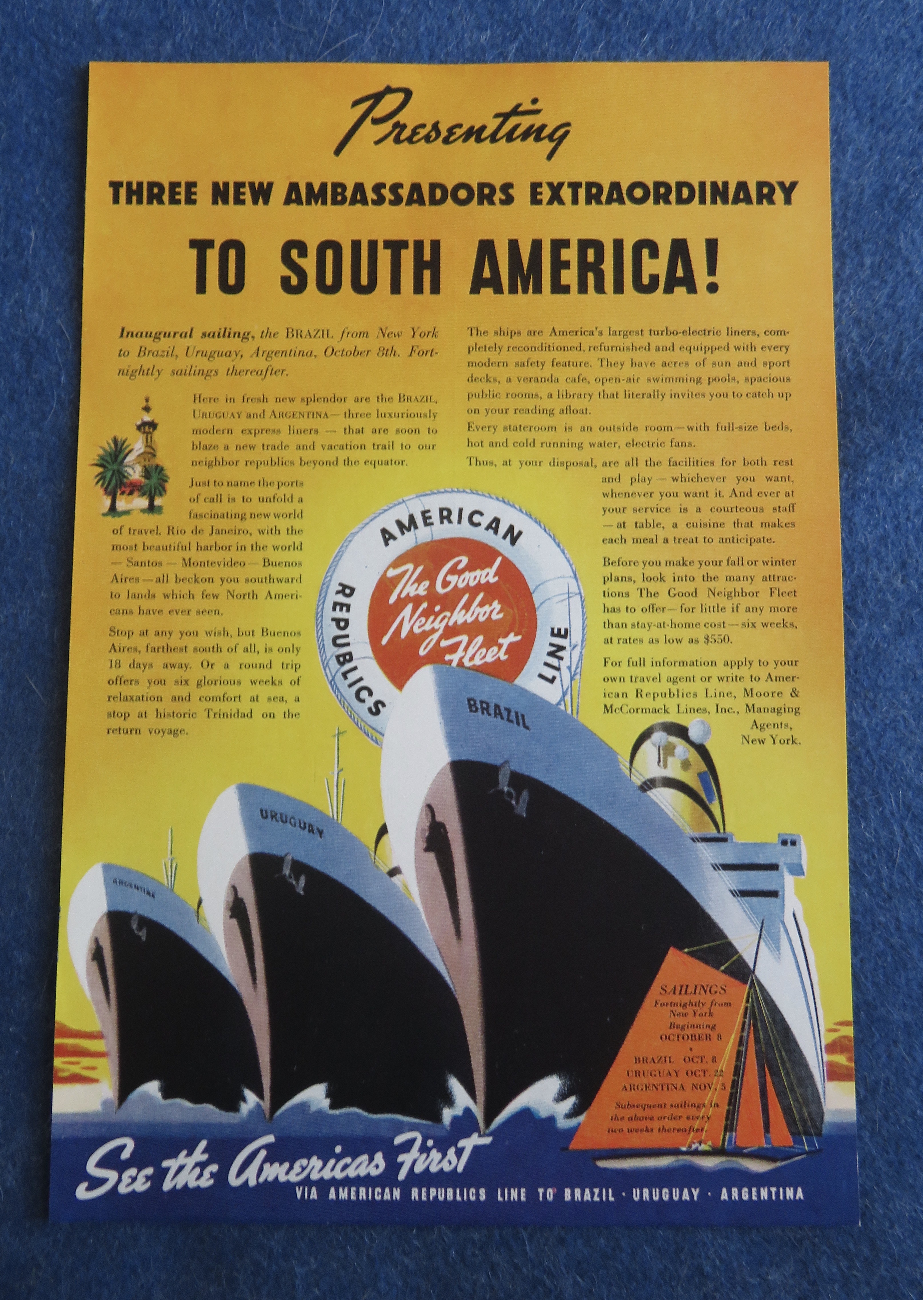 1938 American Republics Line with South America