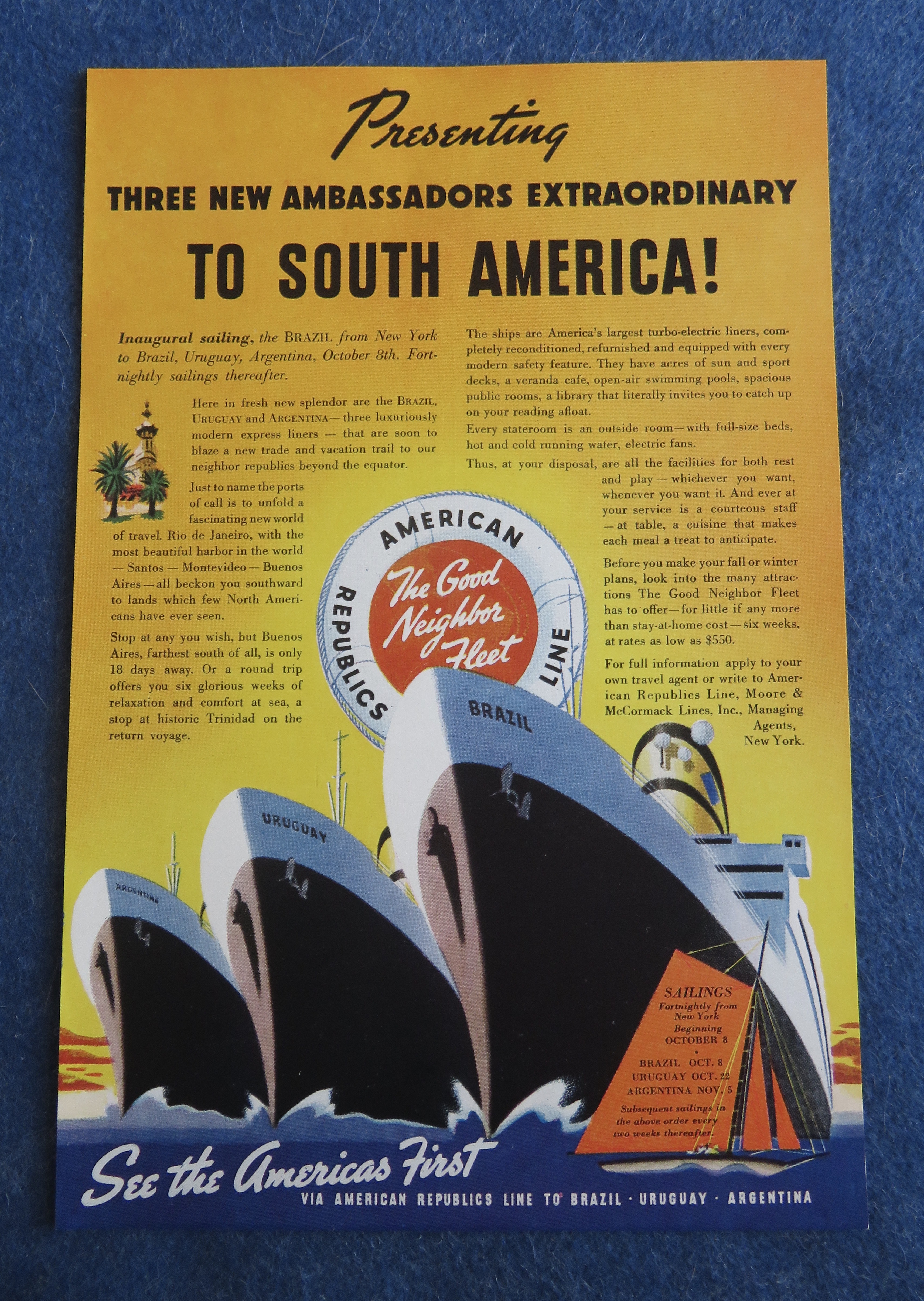 1938 American Republics Line with South America