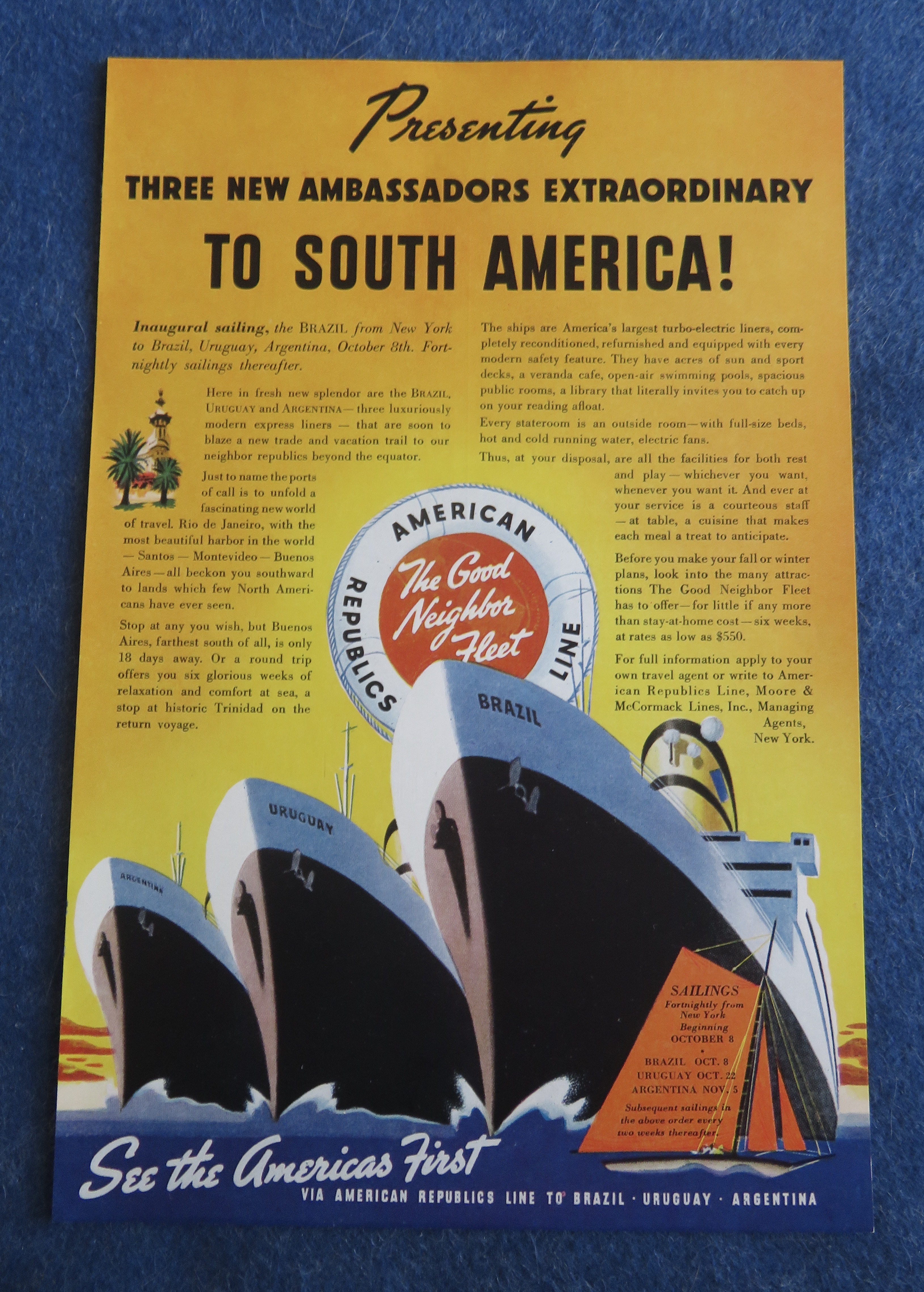 1938 American Republics Line with South America
