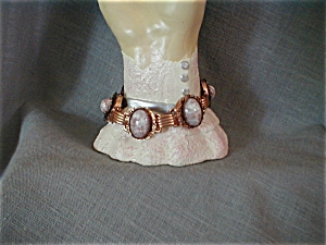 Copper Bracelet With Gold Fill Cabochon