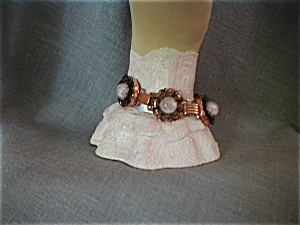 Copper Bracelet With Gold Fill Cabochon