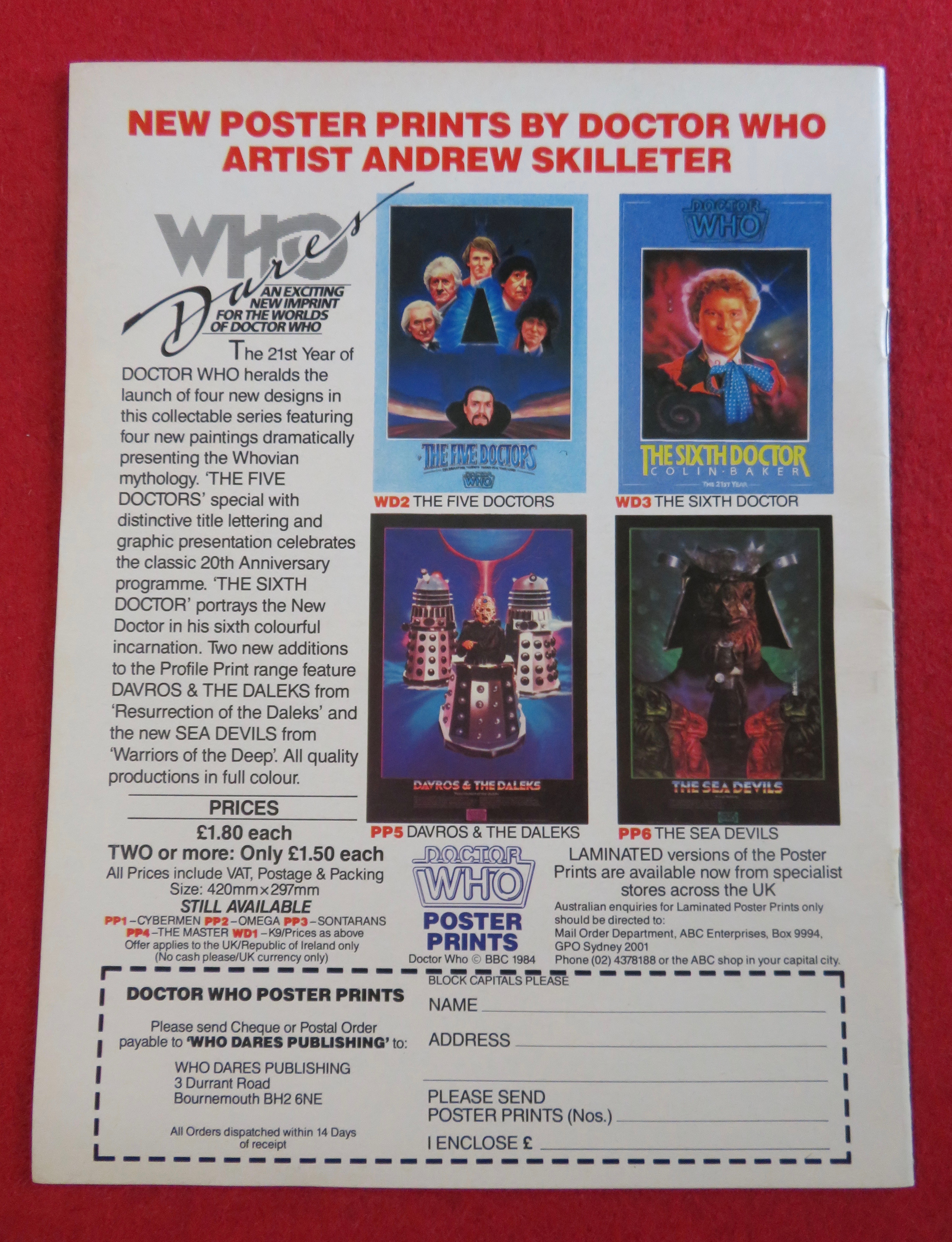 Doctor (Dr) Who Magazine December 1984