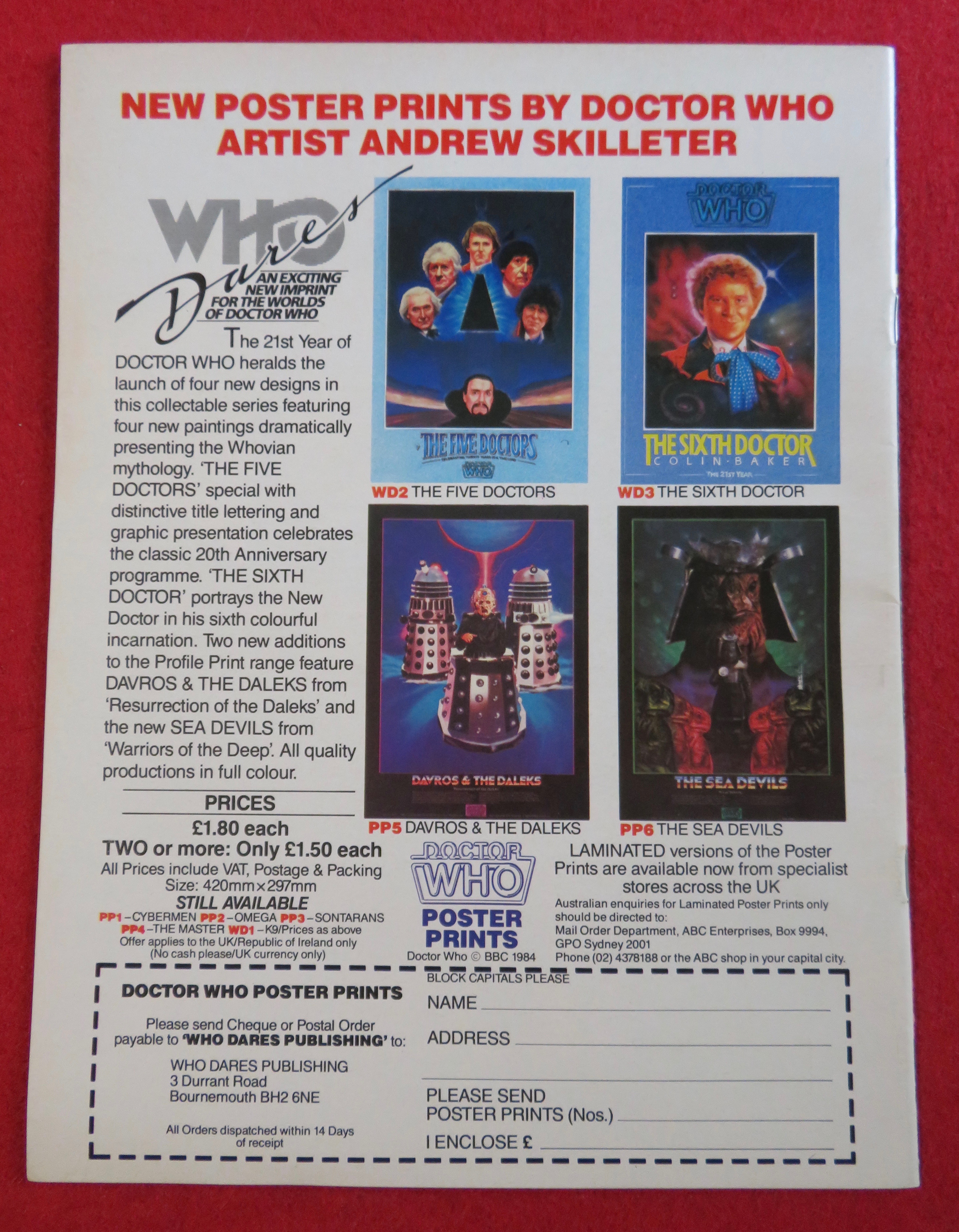 Doctor (Dr) Who Magazine December 1984