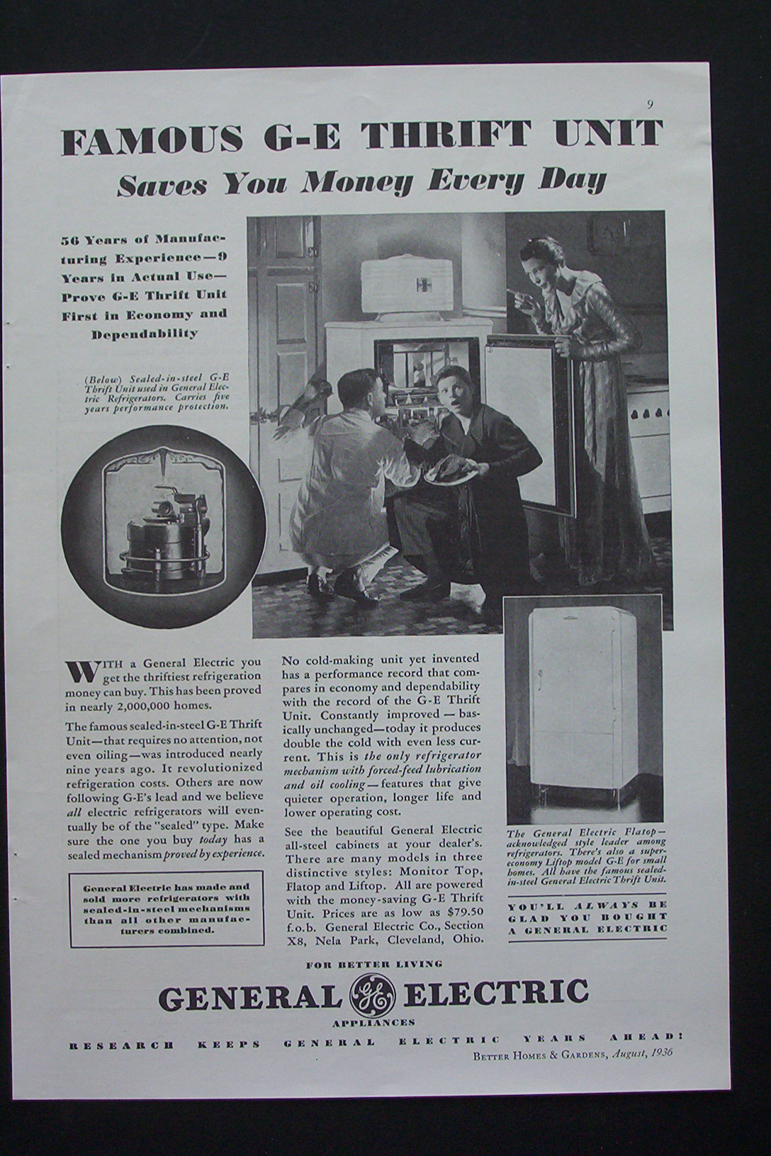 1936 General  Electric Thrift Unit with Saves You Money