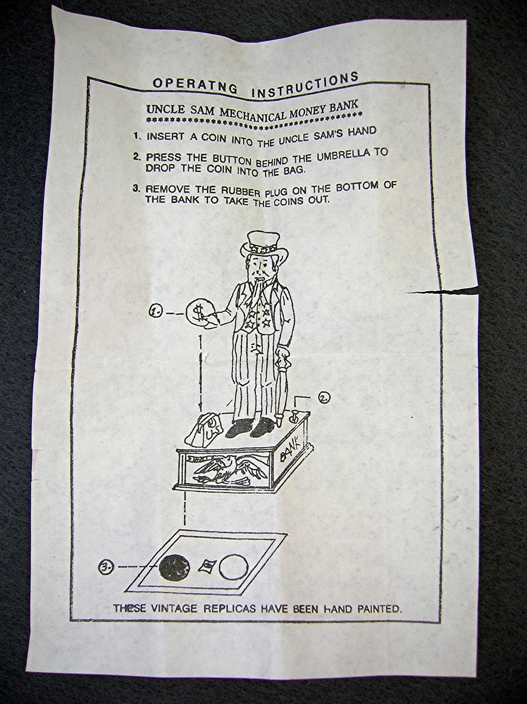Vintage replica Uncle Sam Mechanical Money Bank