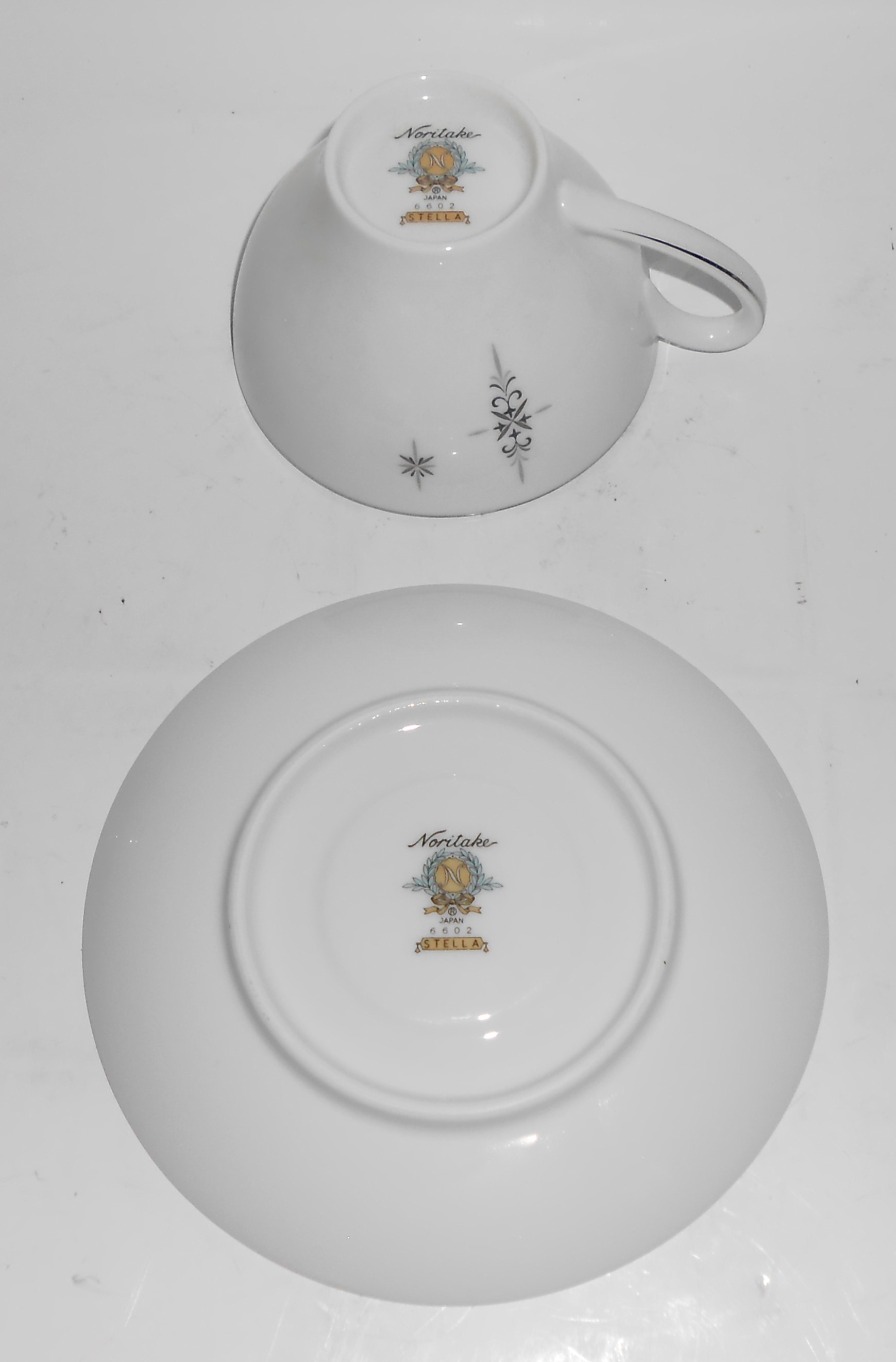 Noritake China Stella w/Platinum Cup & Saucer Set