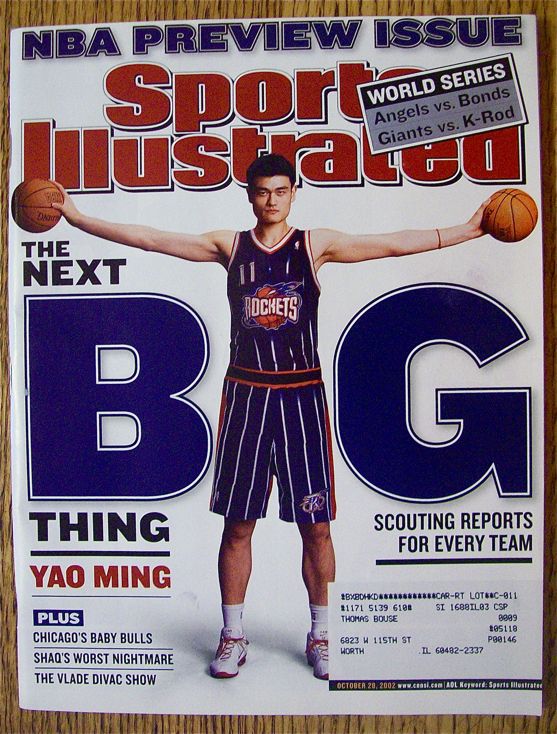 Sports Illustrated Magazine October 28, 2002 Yao Ming