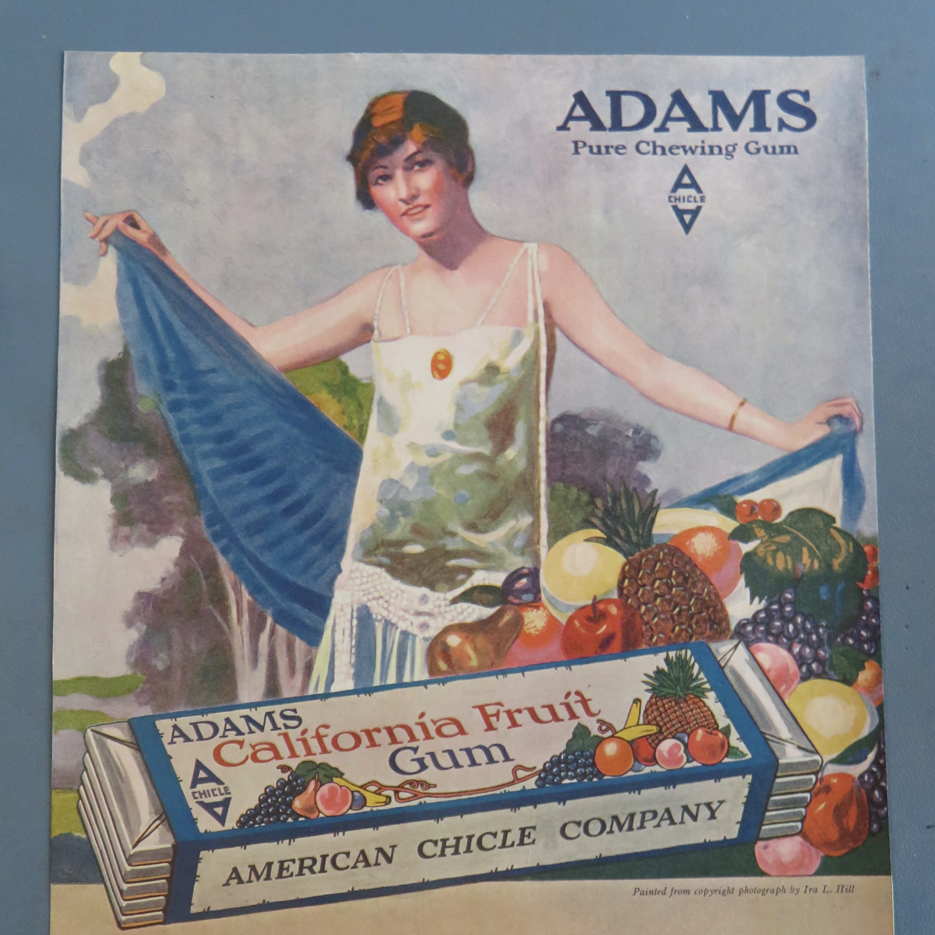 1918 Adams California Fruit Chewing Gum w/ Woman