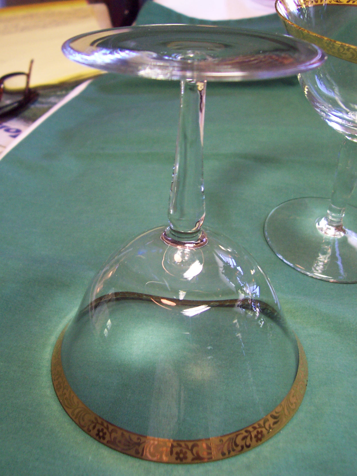 Fostoria Brocade Gold Encrusted Crystal glass