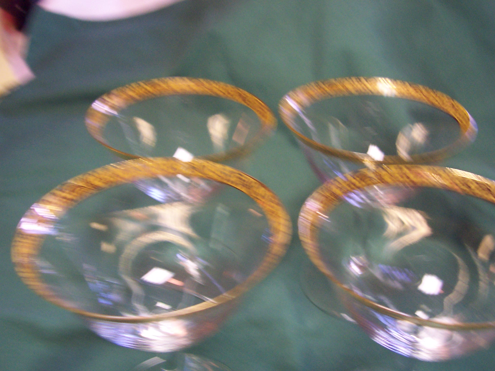 Fostoria Brocade Gold Encrusted Crystal glass
