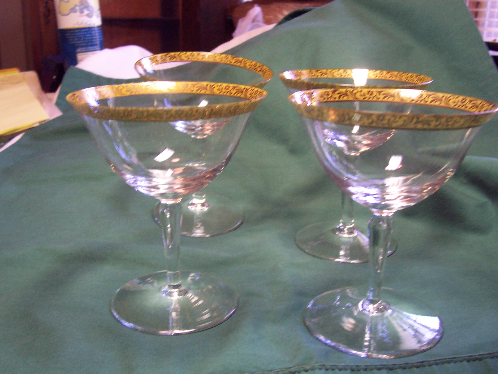 Fostoria Brocade Gold Encrusted Crystal glass