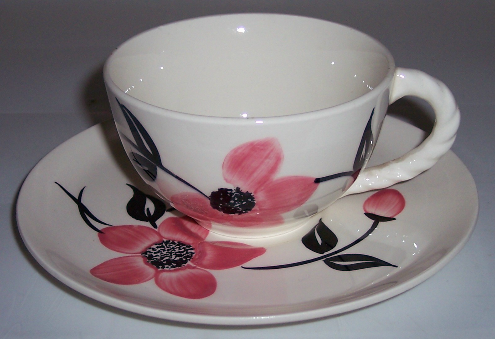 Blue Ridge Pottery Pink Floral Pattern Cup/Saucer Set!