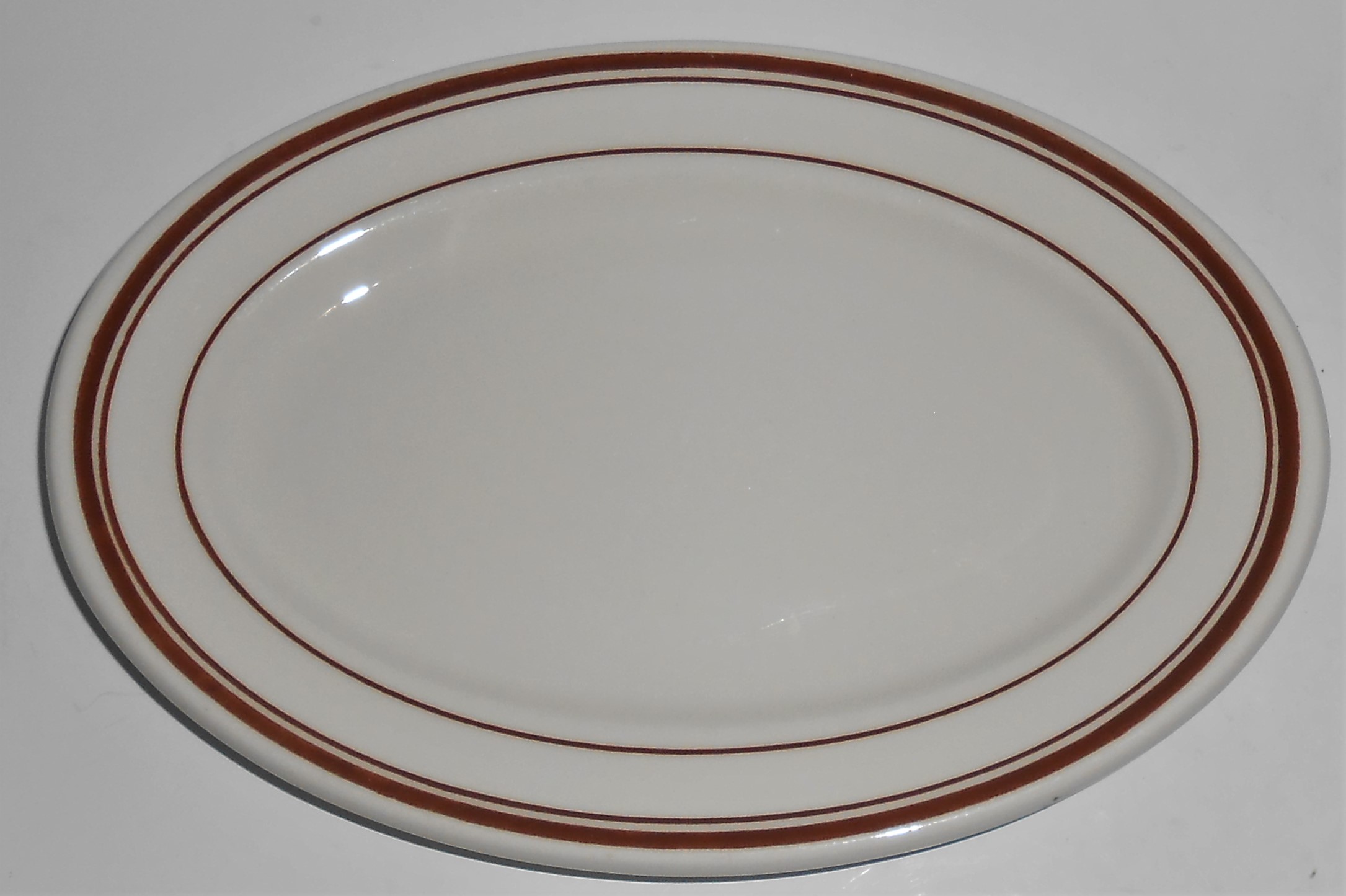 Buffalo Restaurant China Brown Bands Platter