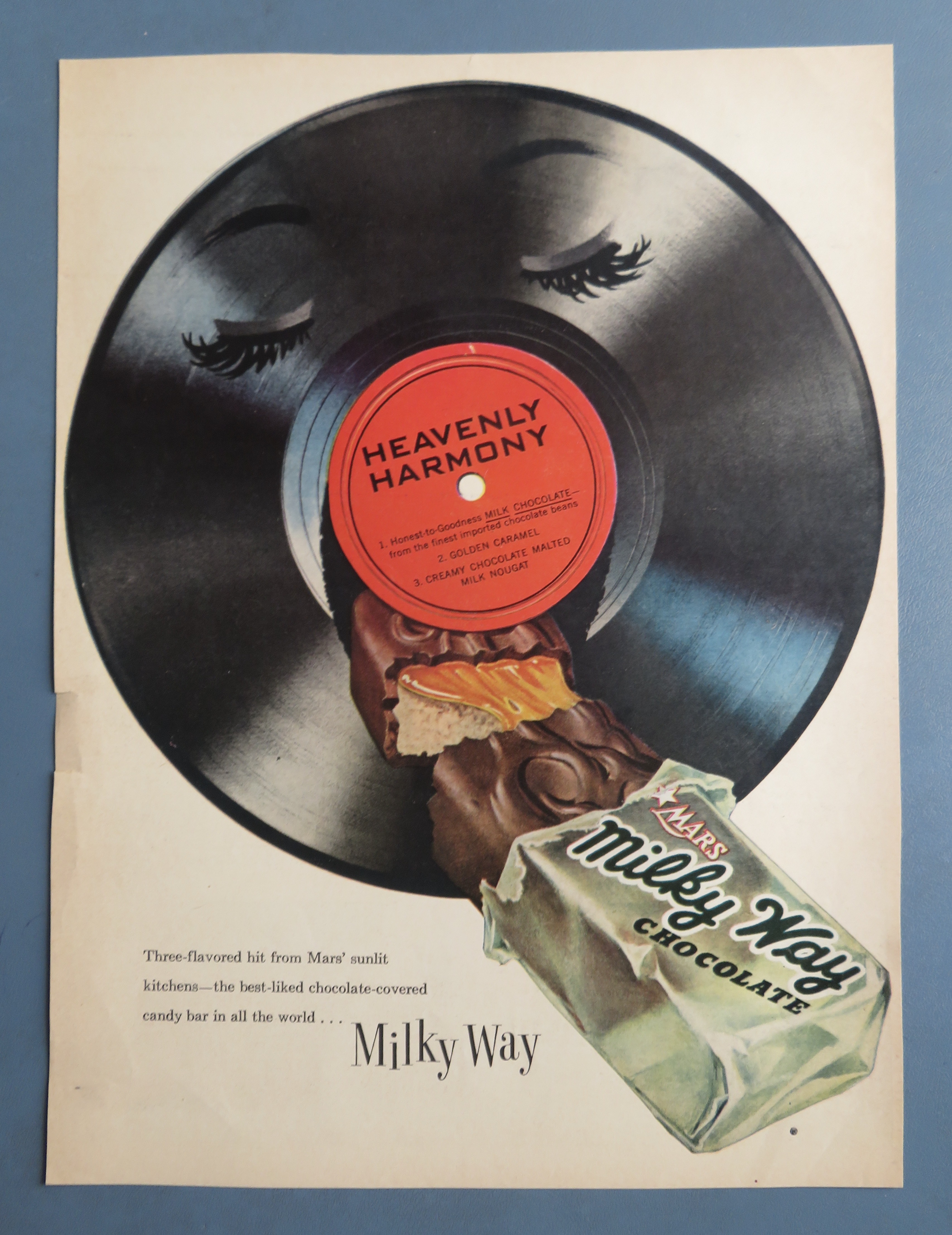 1950's Mars Milky Way Candy Bar with Football & Record