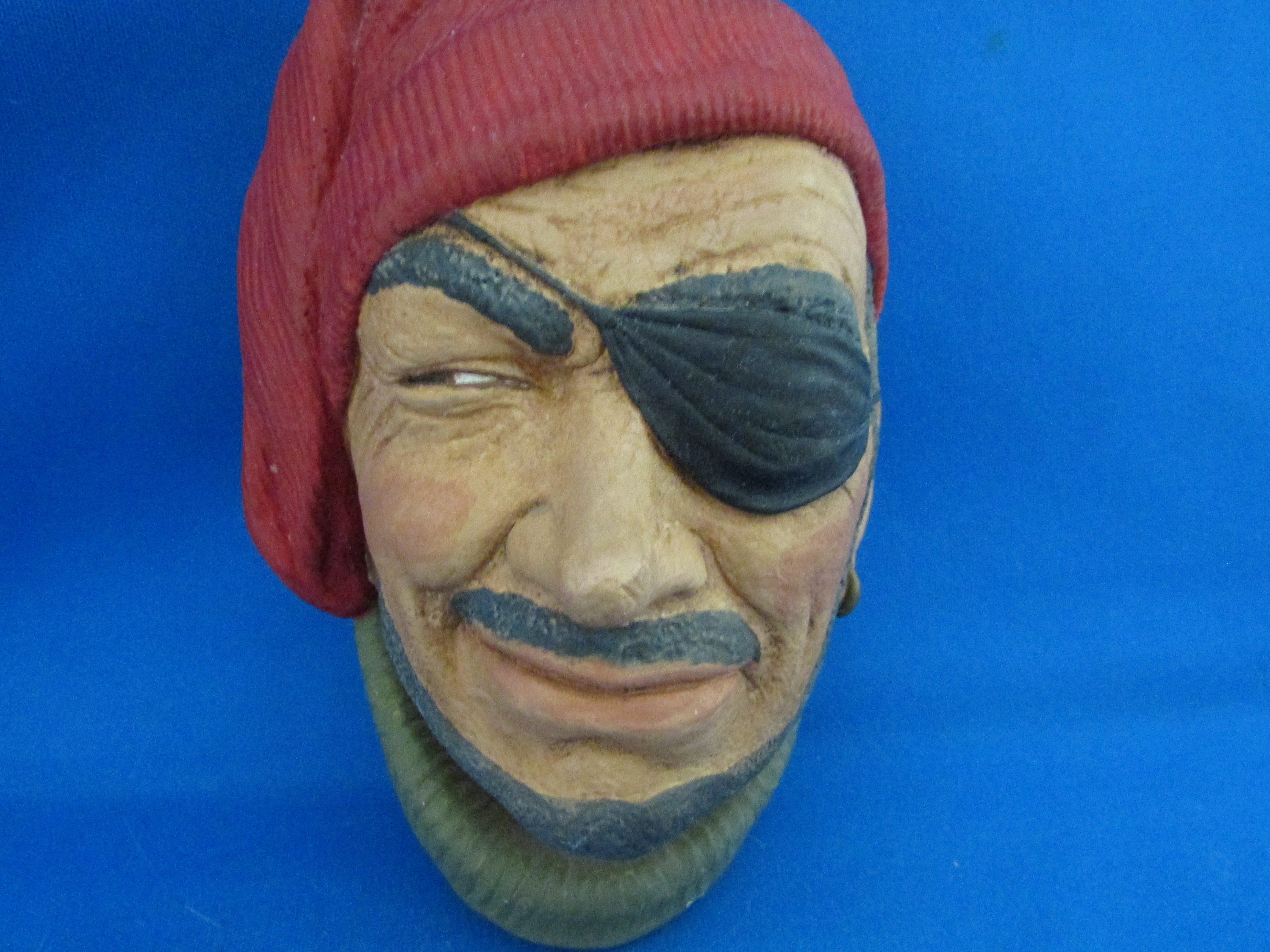 Bossom Chalkware Fisherman Hanging Head