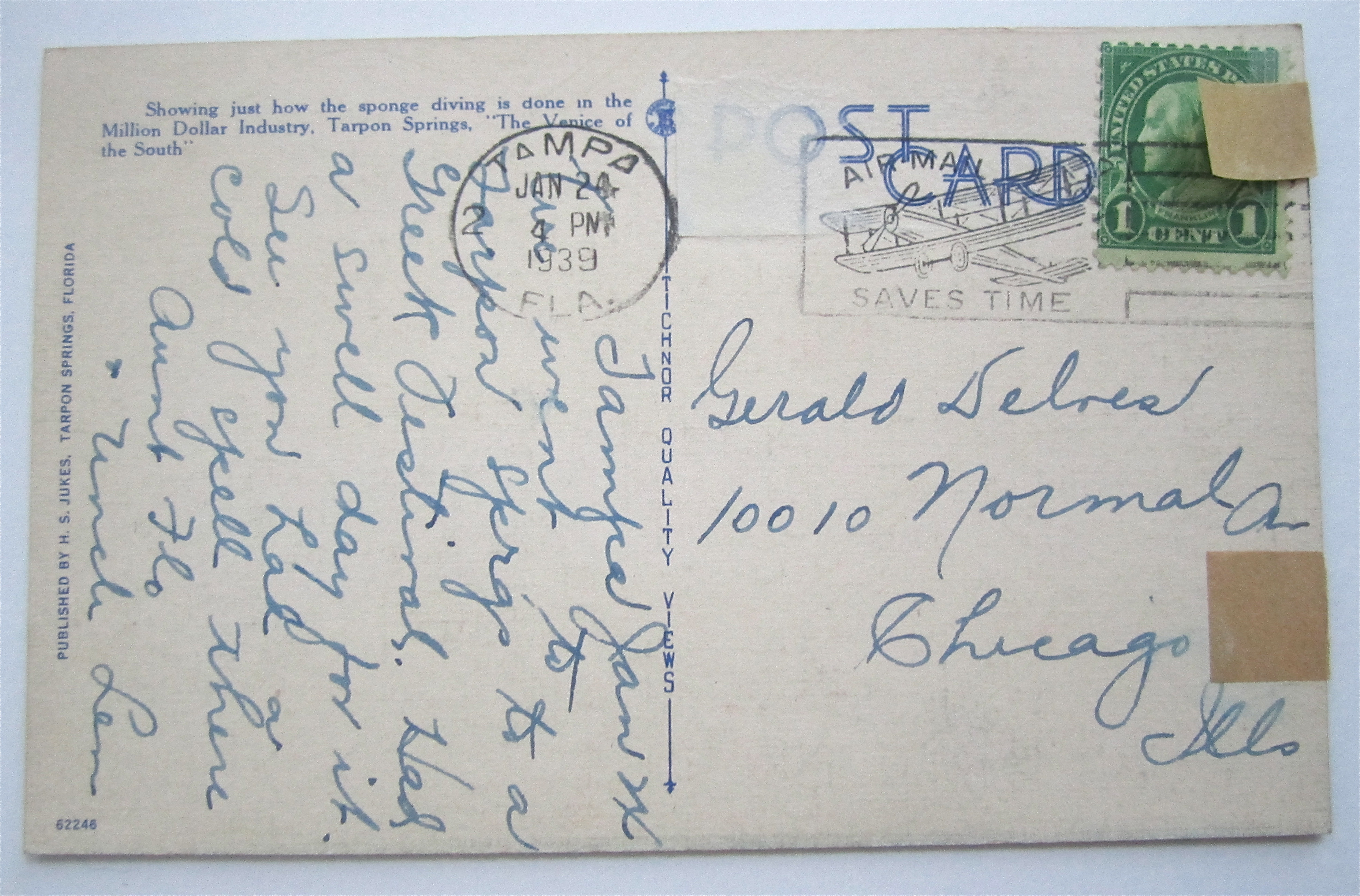 Sponge Diver, Tarpon Springs, Florida Postcard