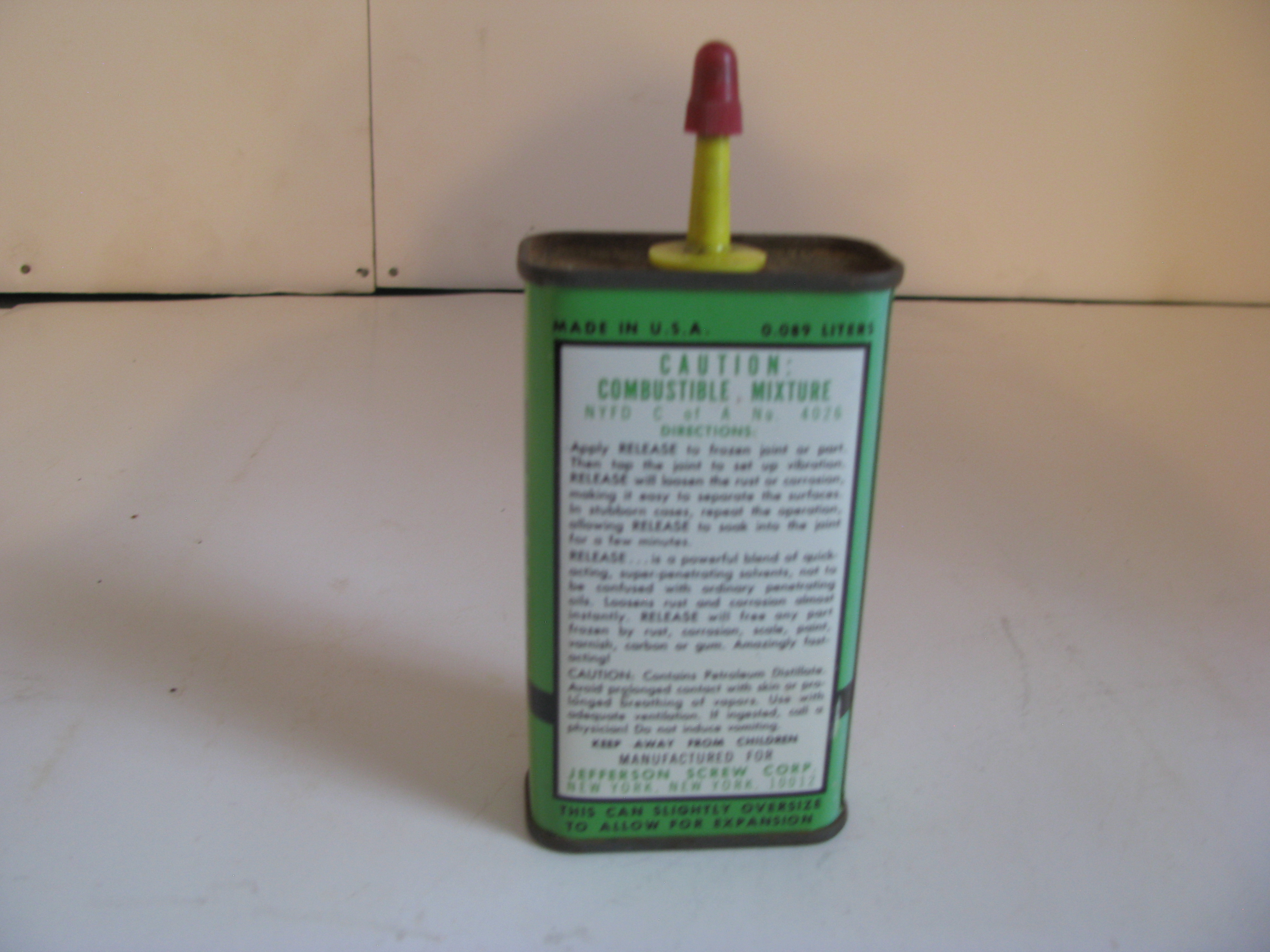 Vintage Release Penetrant Oil Tin