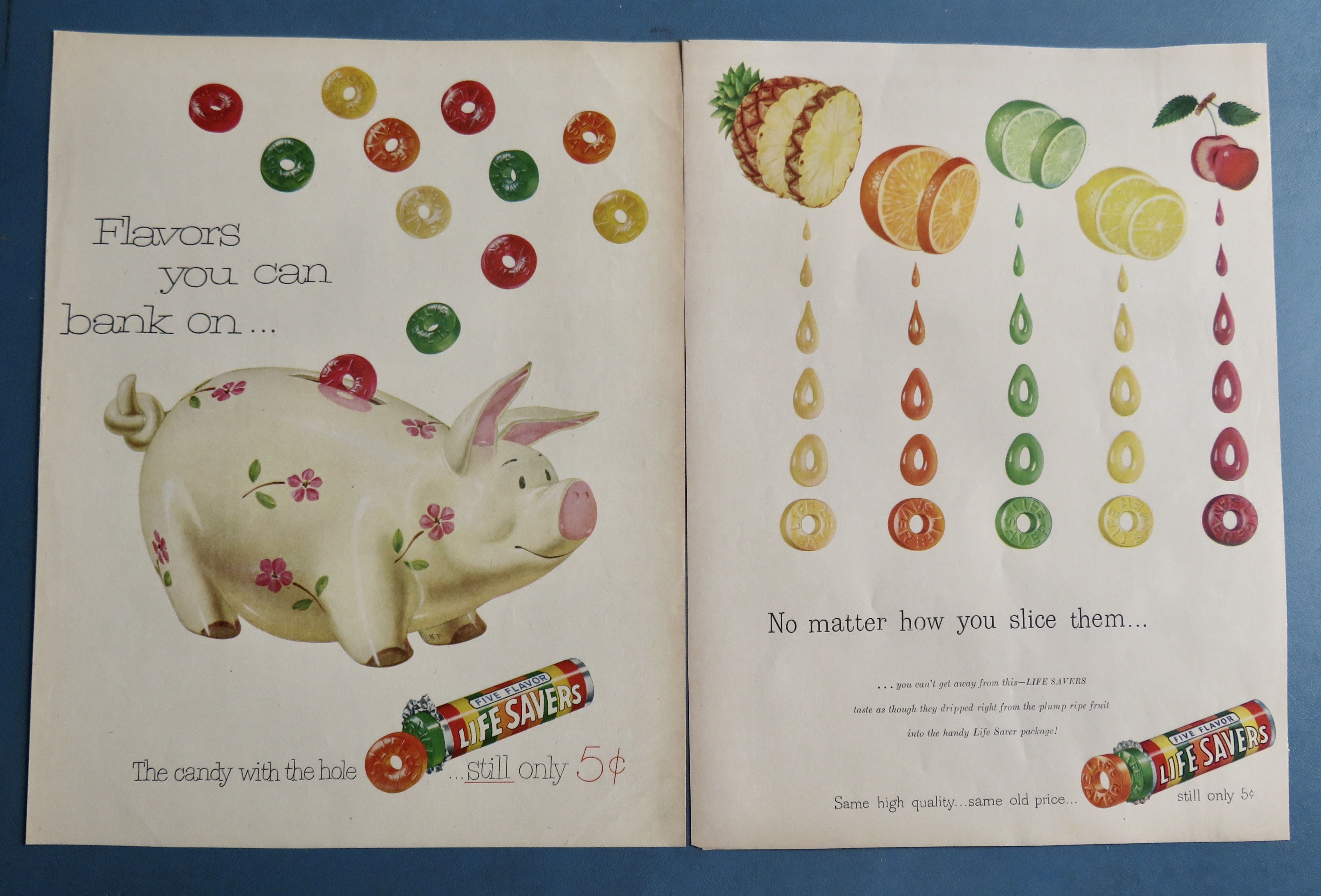 1950's Lifesavers Candy with Piggy Bank & Fruit