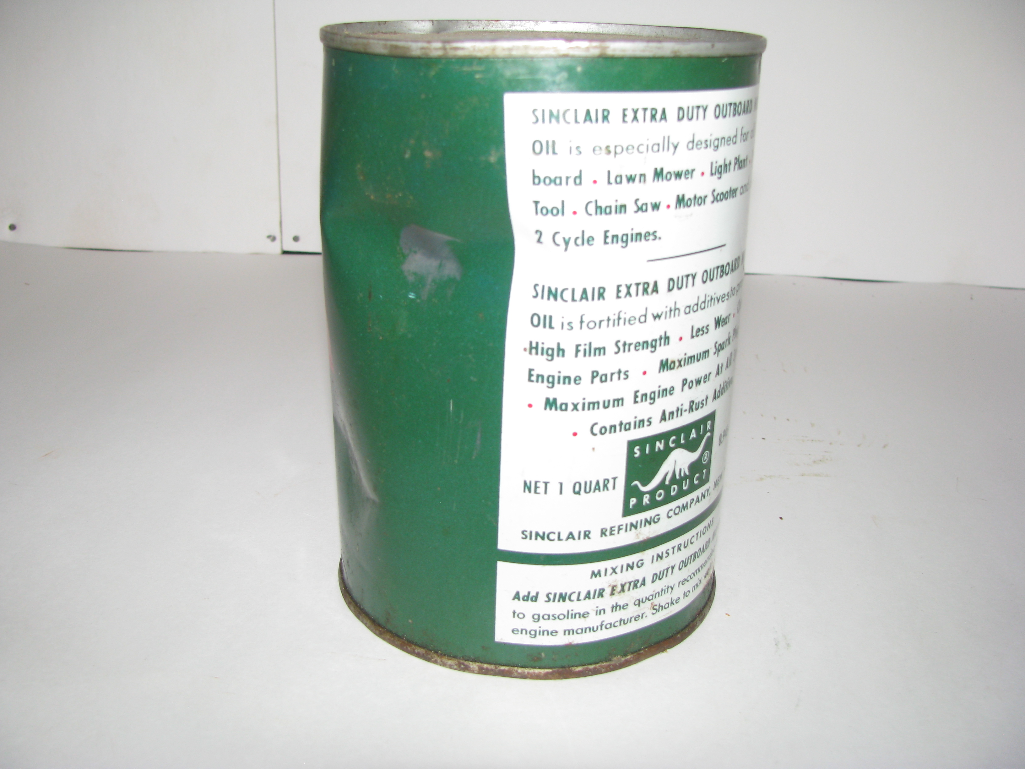 Vintage Sinclair Outboard Motor Oil Tin