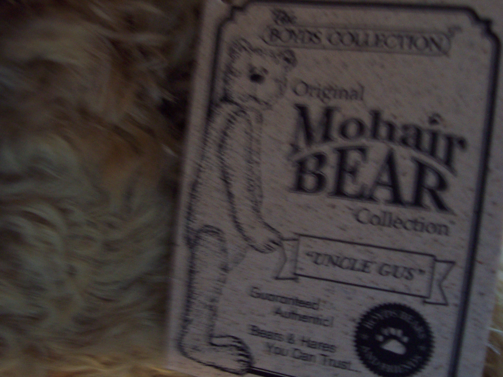 Boyds Mohair Bear Uncle Gus with Tags