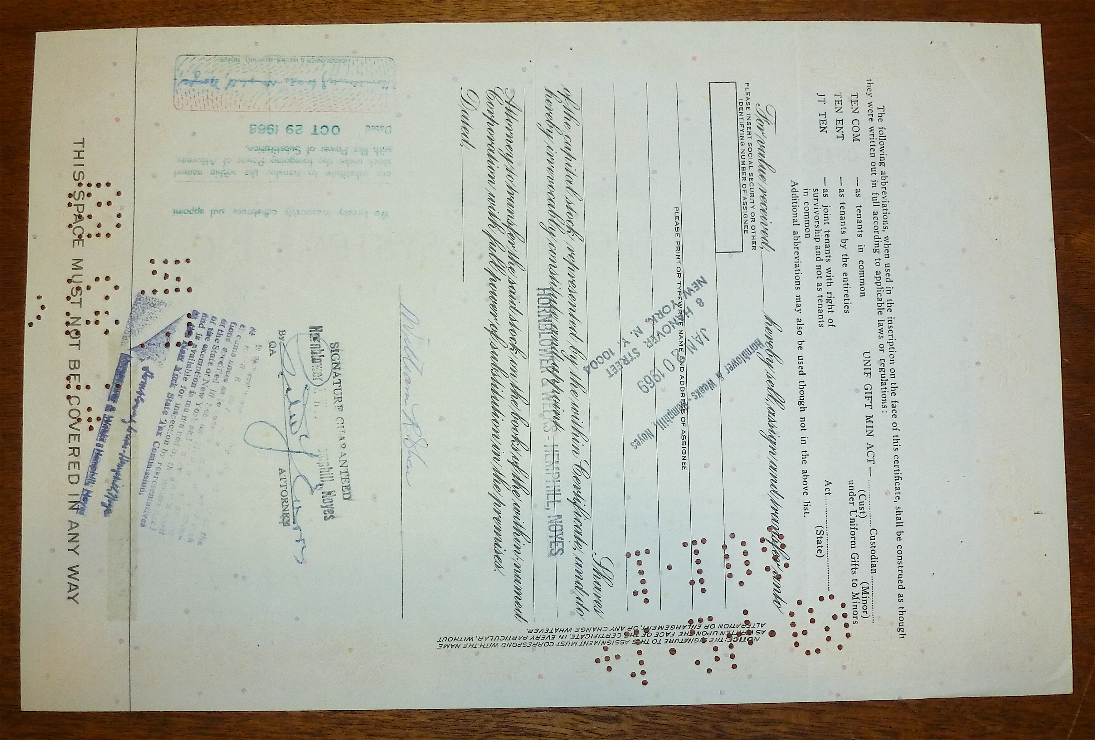 1968 Lundy Electronics & Systems Inc. Stock Certificate