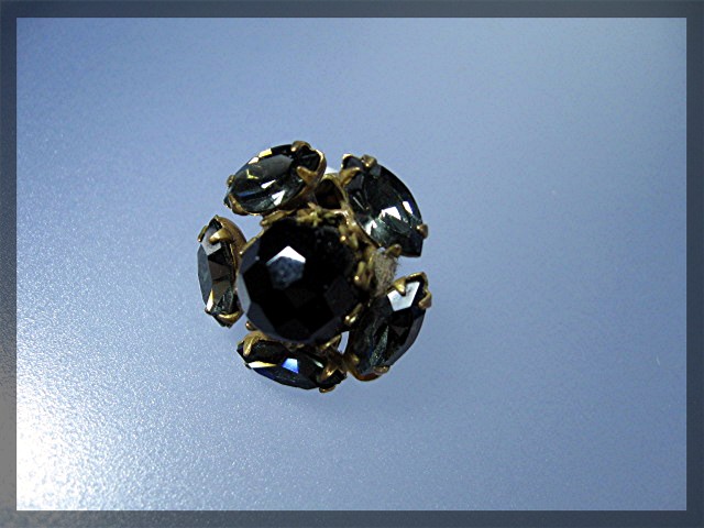 Earrings Eugene Crystal Goldtone Clip Flower