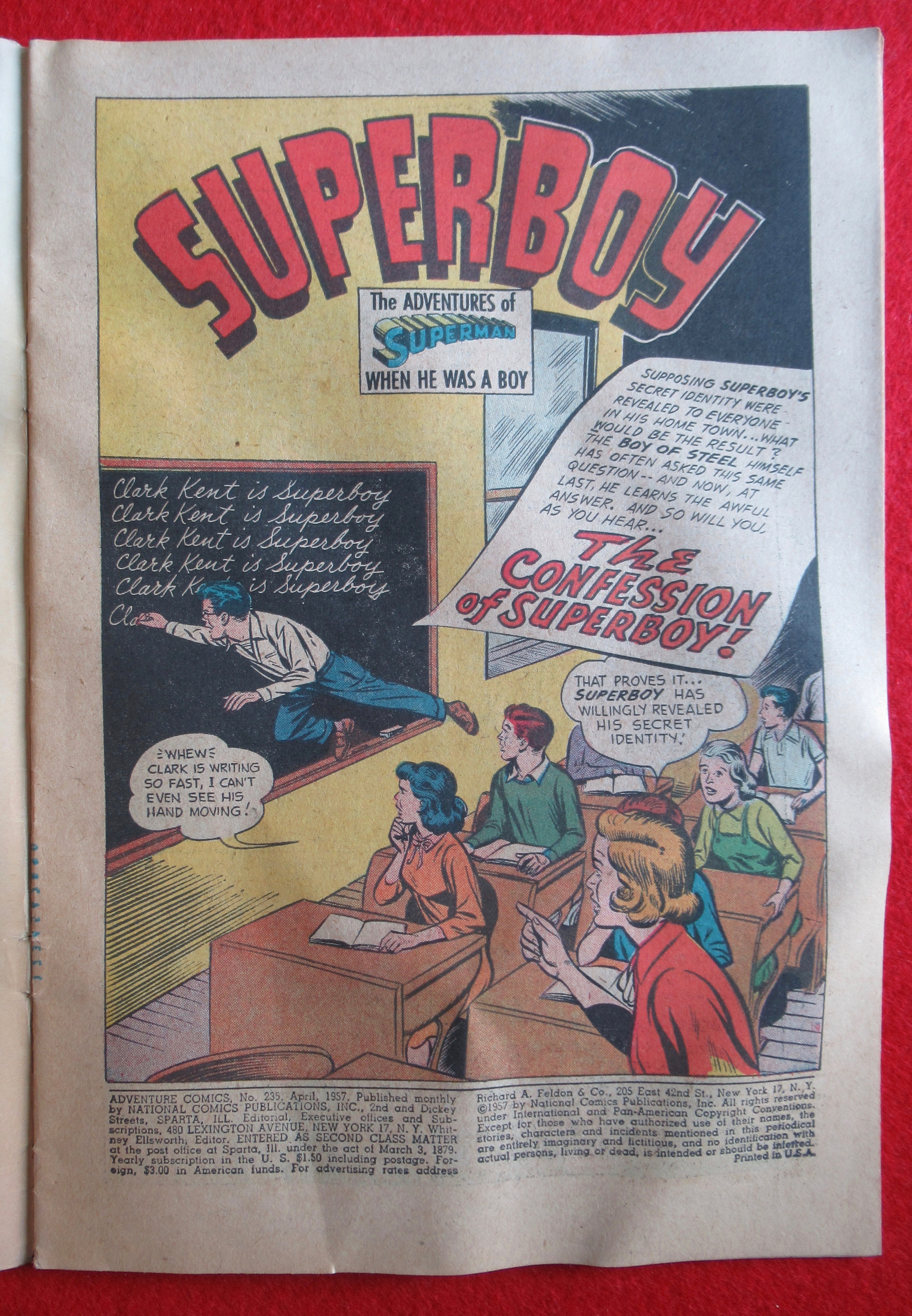Adventure Comics April 1957 Confession Of Superboy
