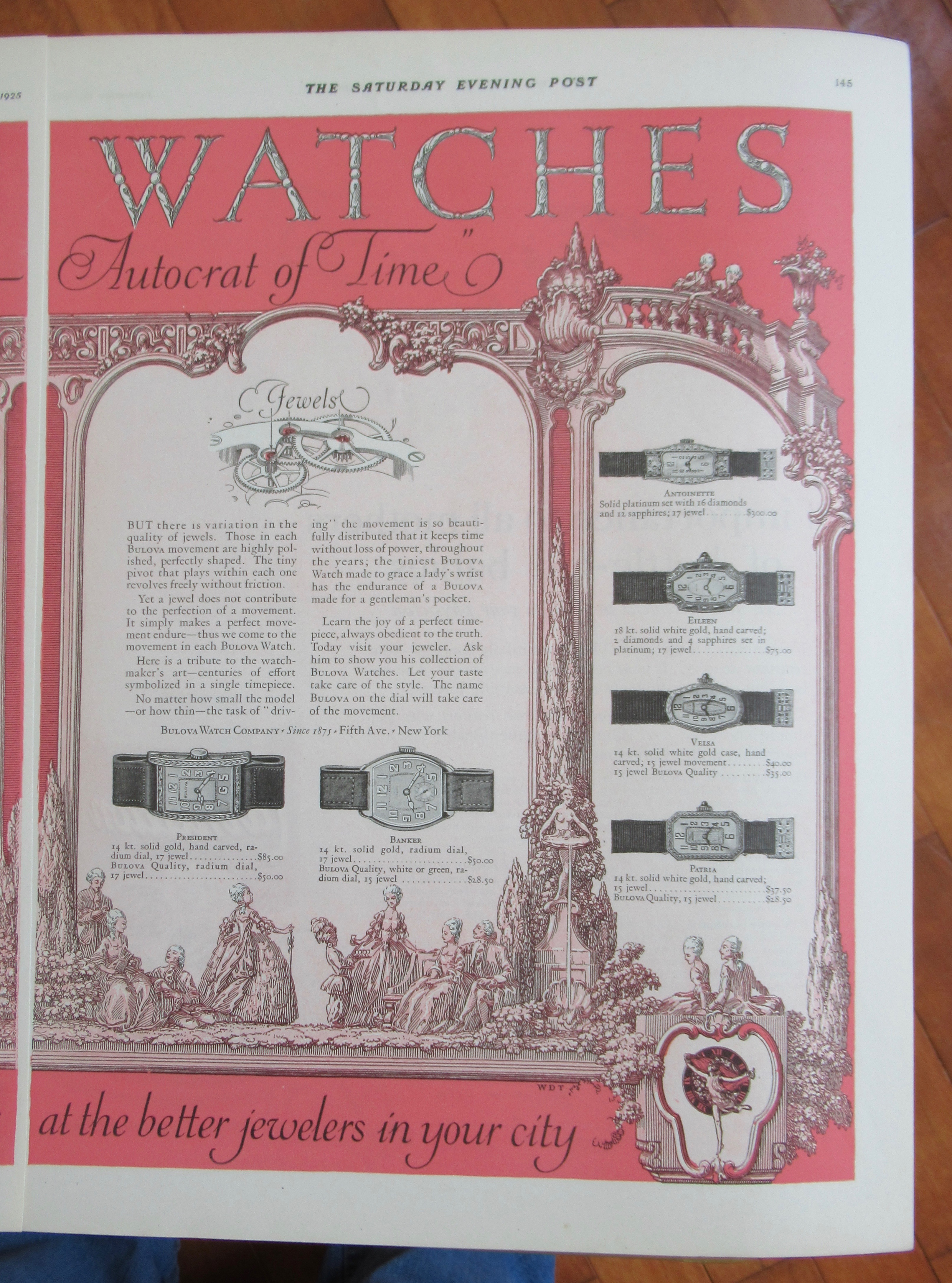 1925 Bulova Watches with Many Different Watches