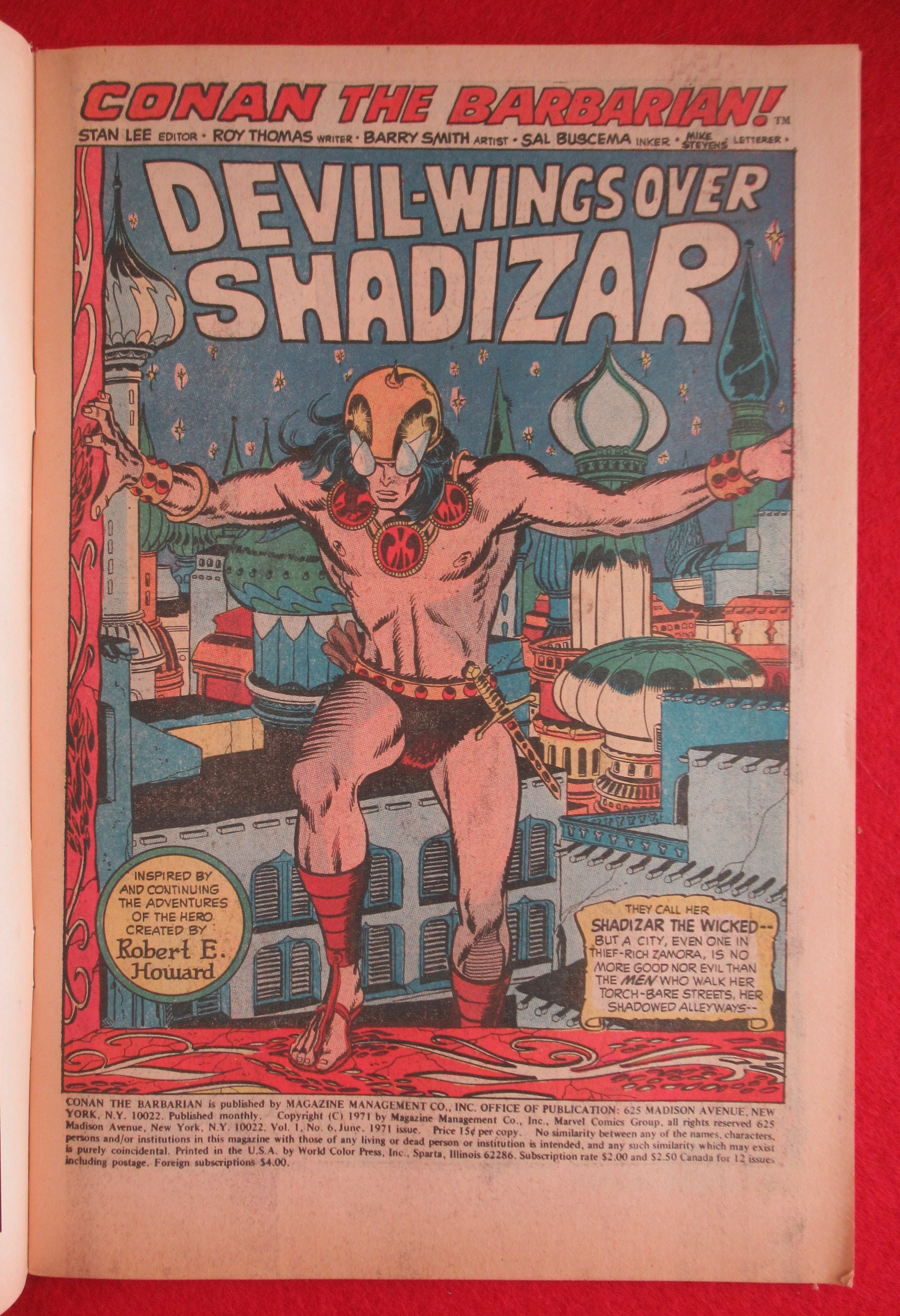 Conan The Barbarian Comic June 1971 Shadizar