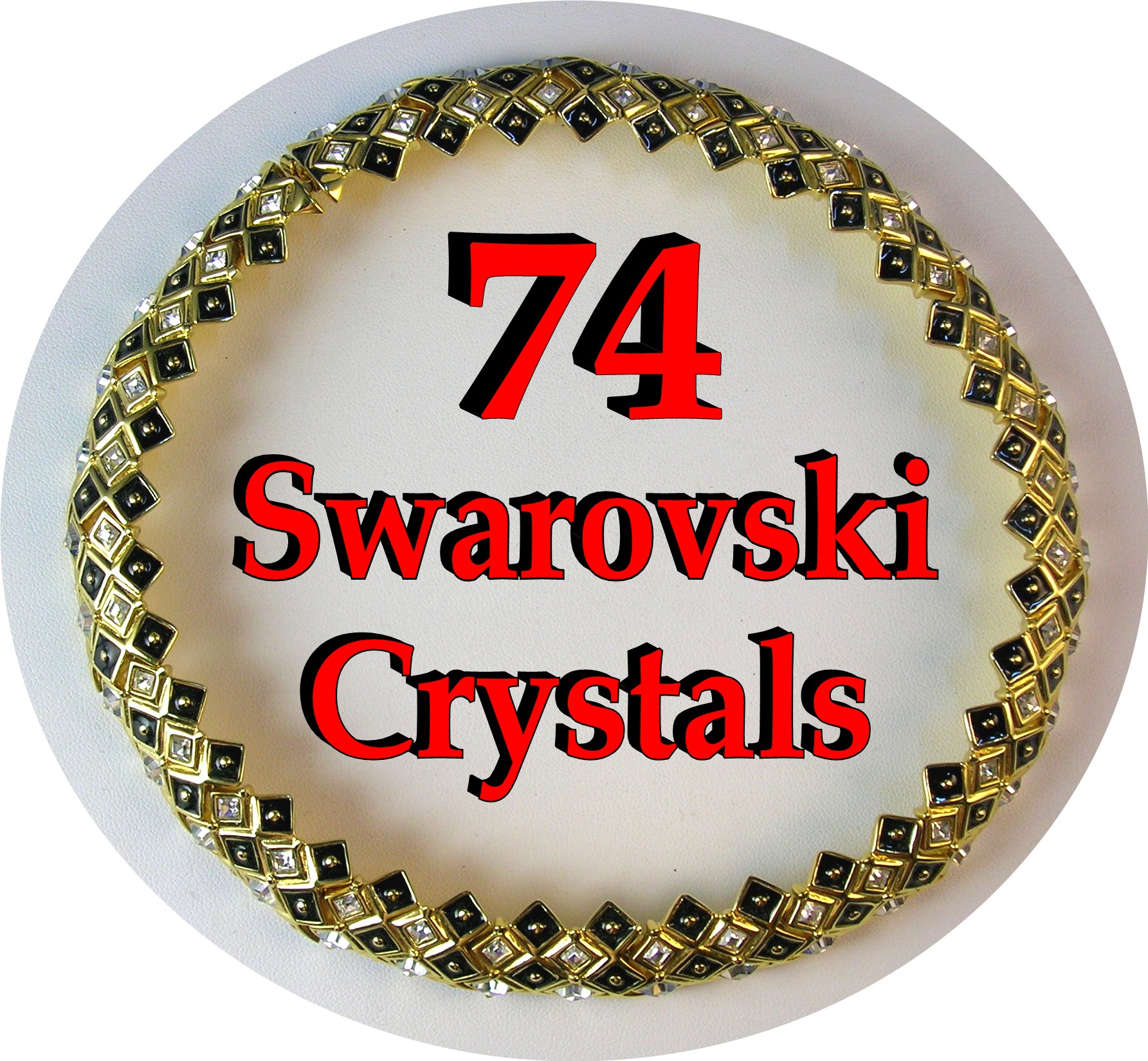 Swarovski Crystal 16 Inch Hinged Collar Gold and Black