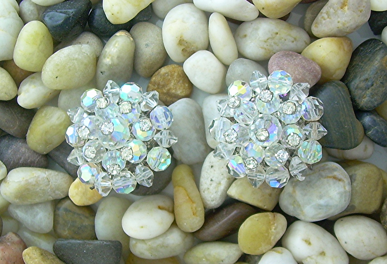 Beautiful Crystal & Rhinestone Clip Earrings